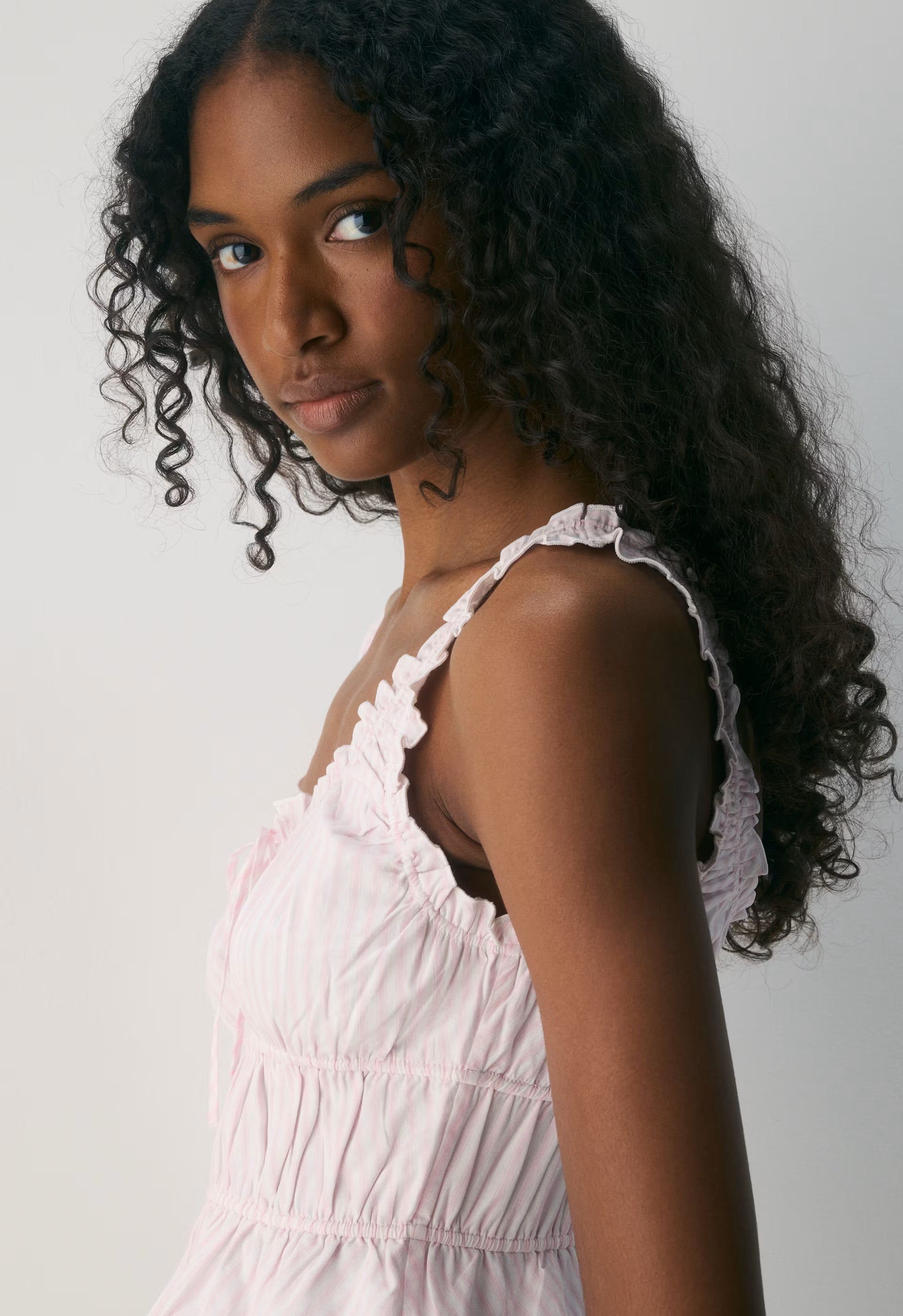 Helena Poplin Top - AMS STRP BT WT/MLSK PK