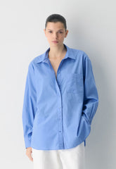 Outro Oversized Poplin Shirt - CORNELIA BLUE