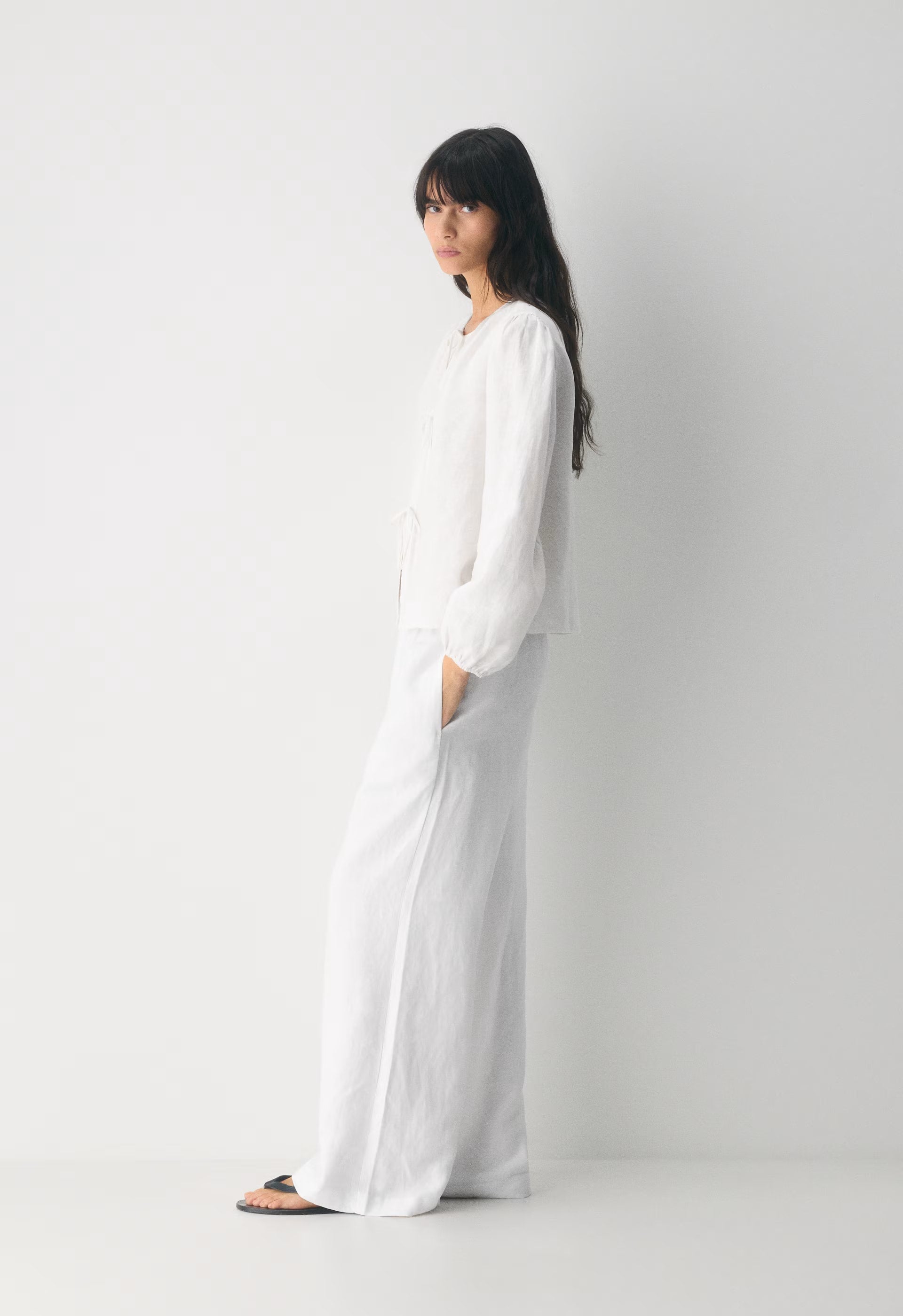 Tybee Linen Blouse - WHITE