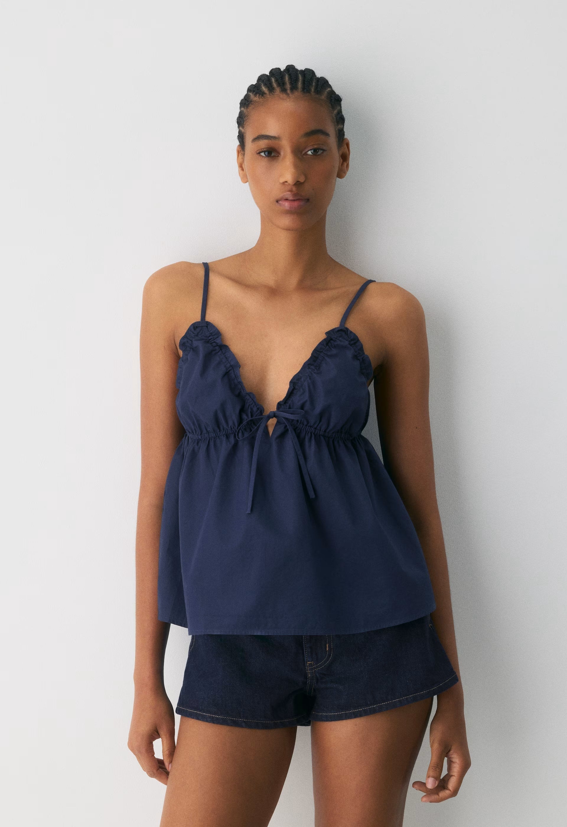 Caviar Poplin Camisole - HARBOUR NAVY