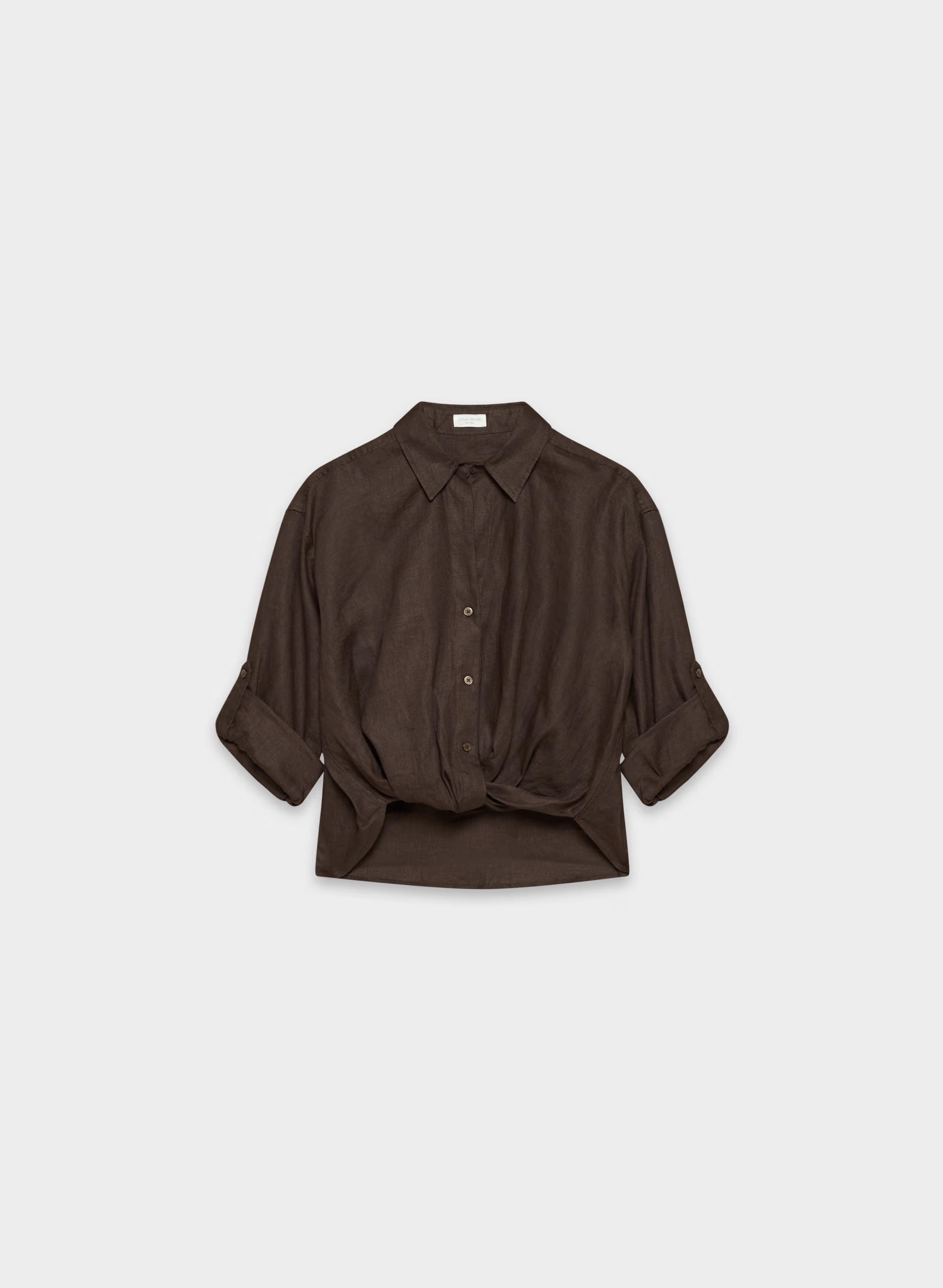Portofino Linen Shirt - RICH MOCHA BROWN