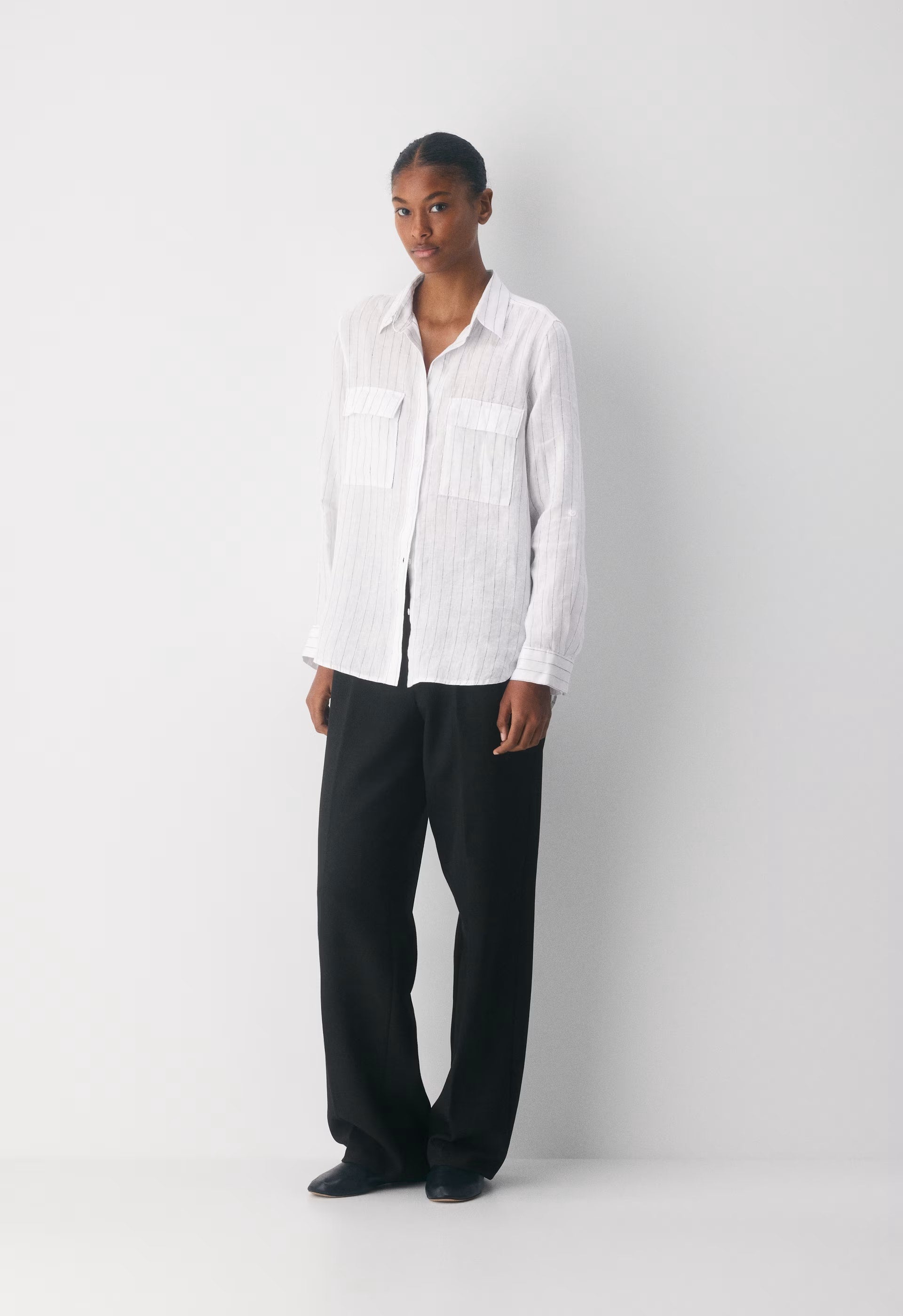 Utility Linen Shirt - HNDSN STRP WT/ADMIRAL