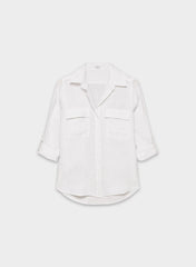 Utility Linen Shirt - MTCHLL STRP WT/NTRL EC