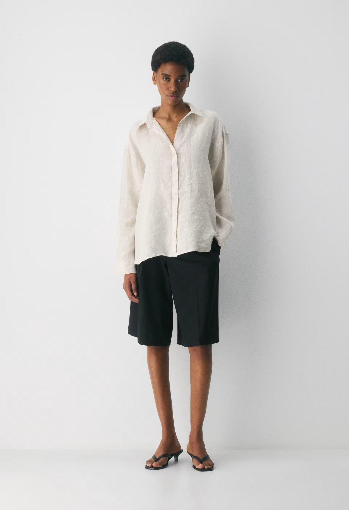 Archive Linen Shirt - BRD STP NTL ECR/WHT
