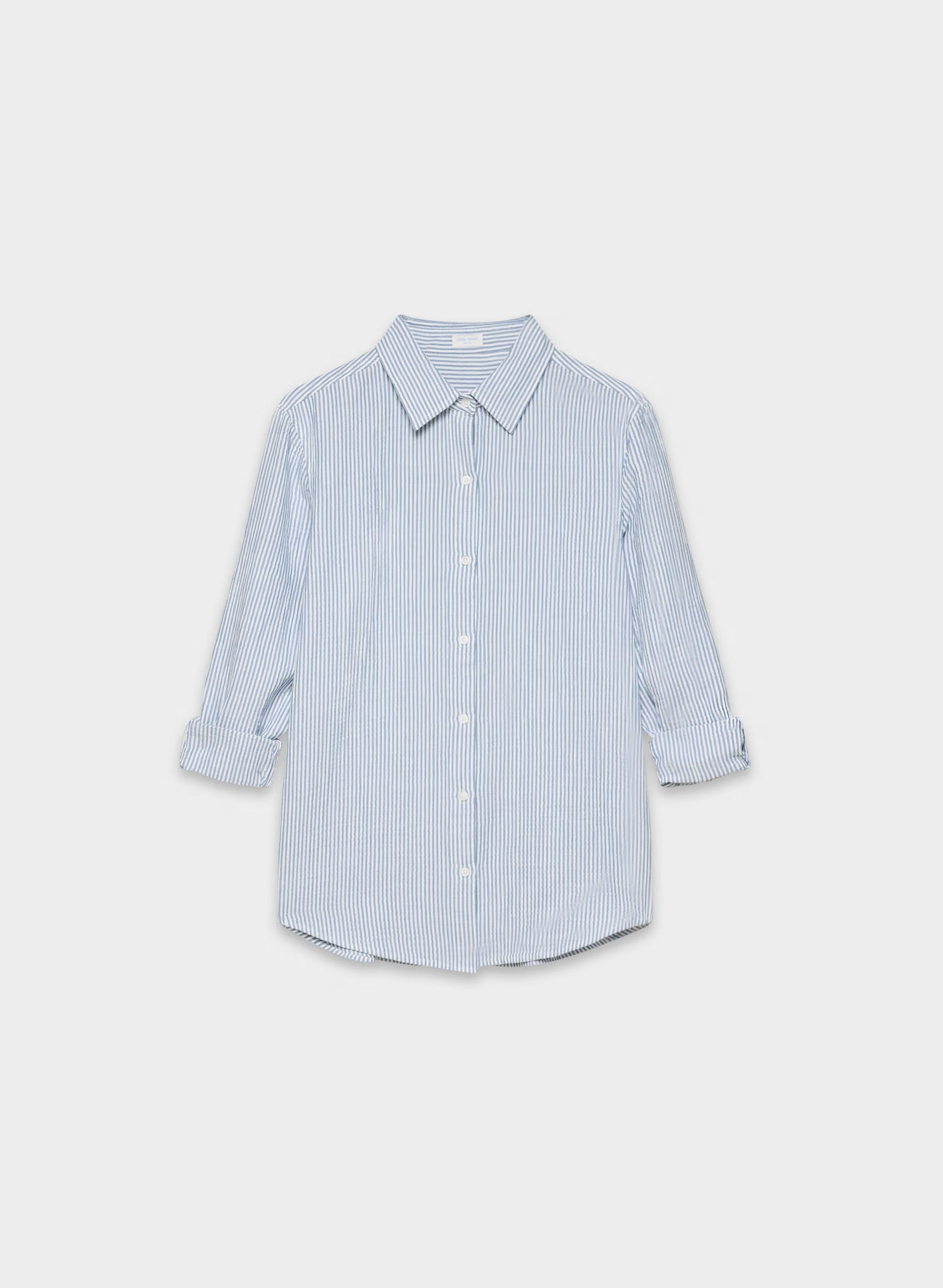 AirPlush Cotton™ Sail Shirt - LINSEY STRP FCH BL/WHT