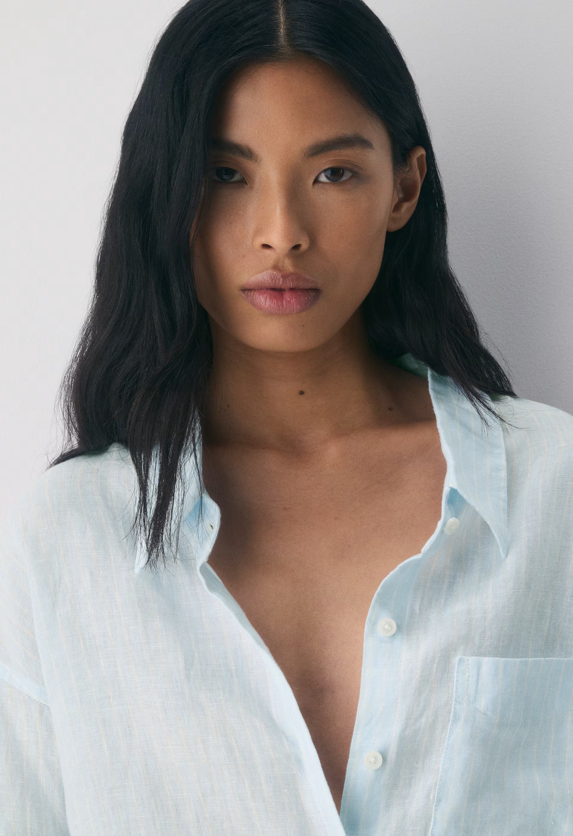 Reminisce Relaxed Linen Shirt - MTCHL STRP VLA BL/ OK