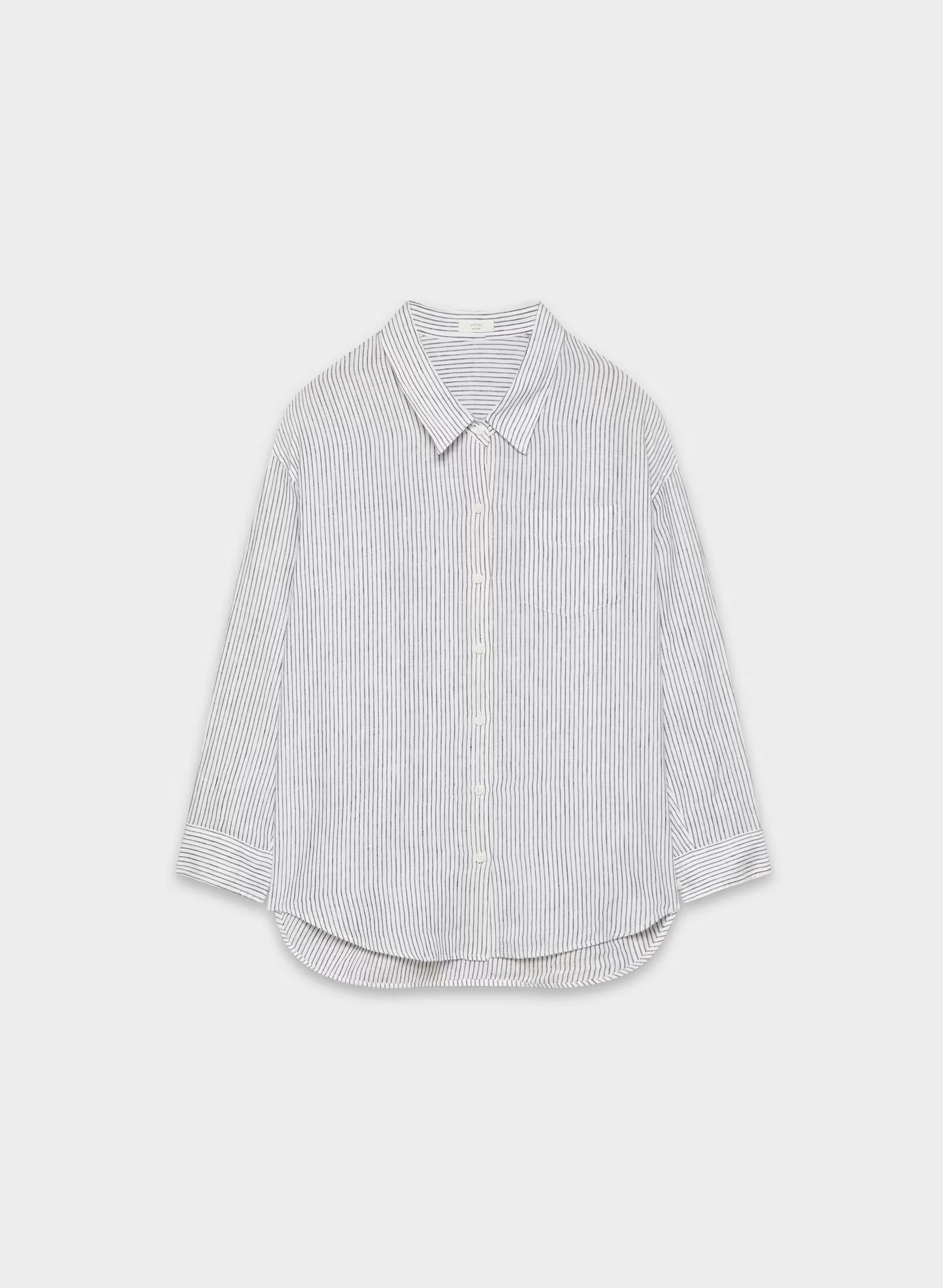 Reminisce Relaxed Linen Shirt - MILN STRIPE W/HRBR NV