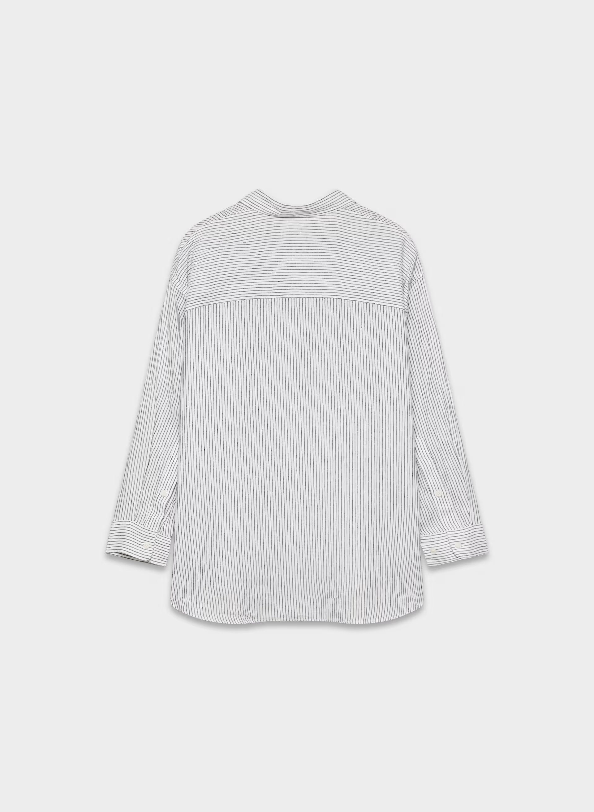 Reminisce Relaxed Linen Shirt - MILN STRIPE W/HRBR NV