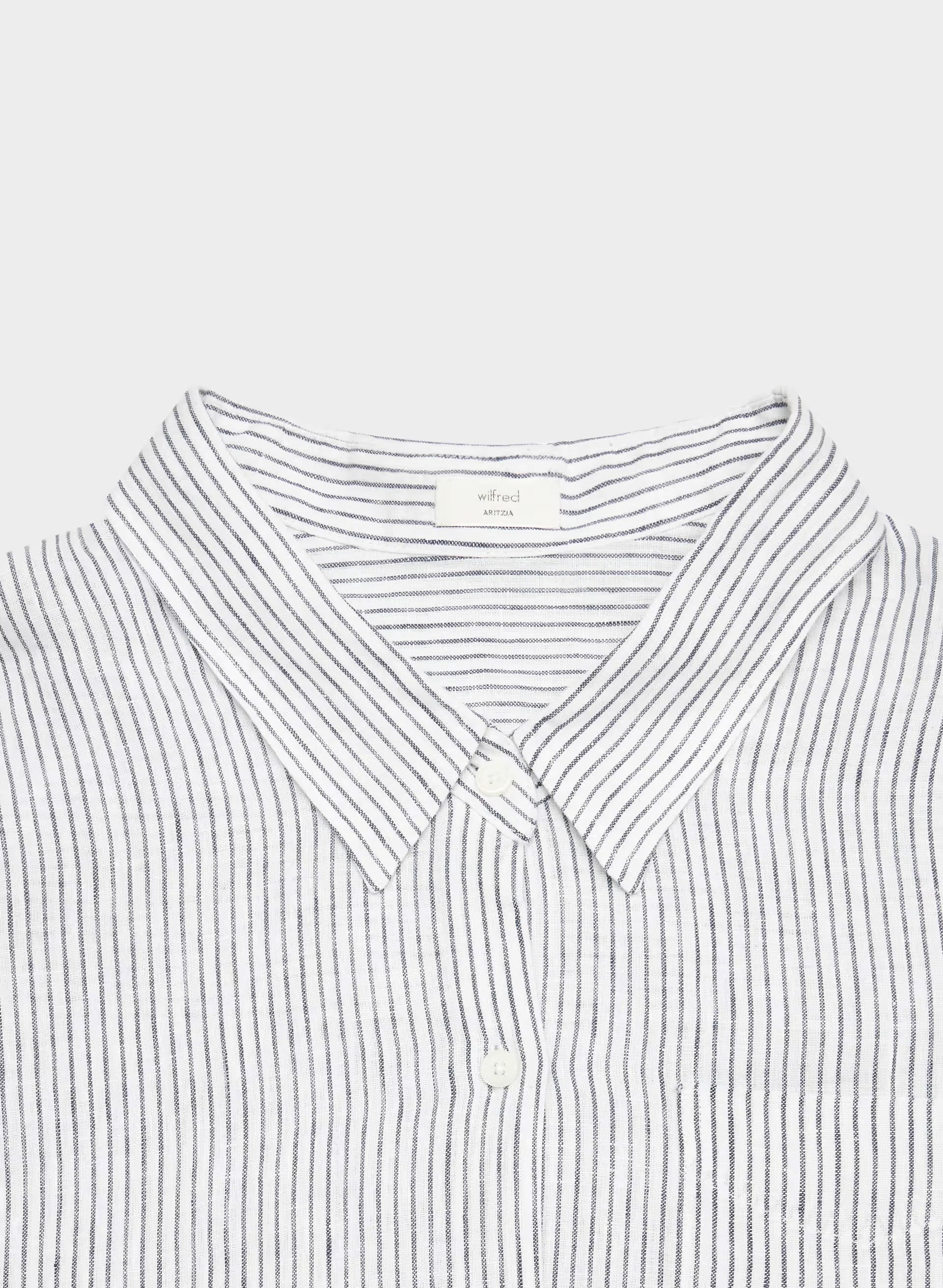 Reminisce Relaxed Linen Shirt - MILN STRIPE W/HRBR NV