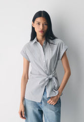 Blueprint Poplin Shirt - CRMN STRP WT/VNTG NVY