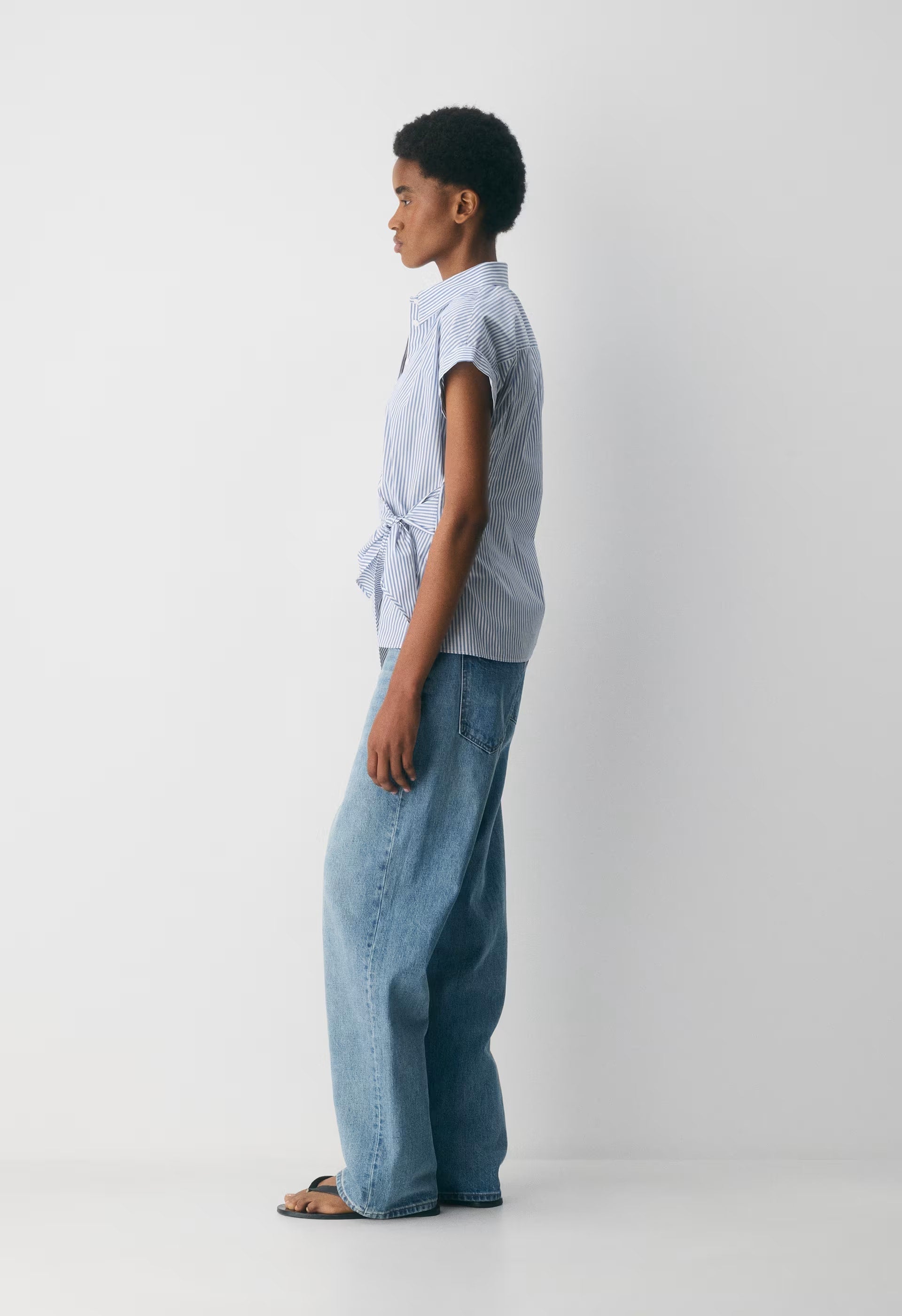 Blueprint Poplin Shirt - LINSEY STRP FCH BL/WHT