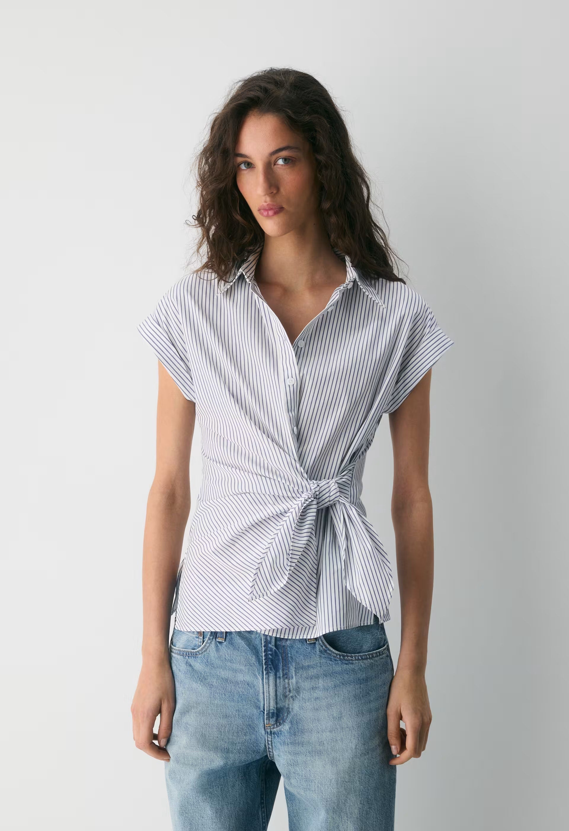 Blueprint Poplin Shirt - MLN STRP BR WHT/HBR NY