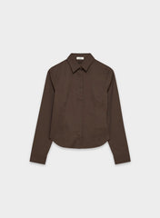 Chronicle Slim Poplin Shirt - RICH MOCHA BROWN