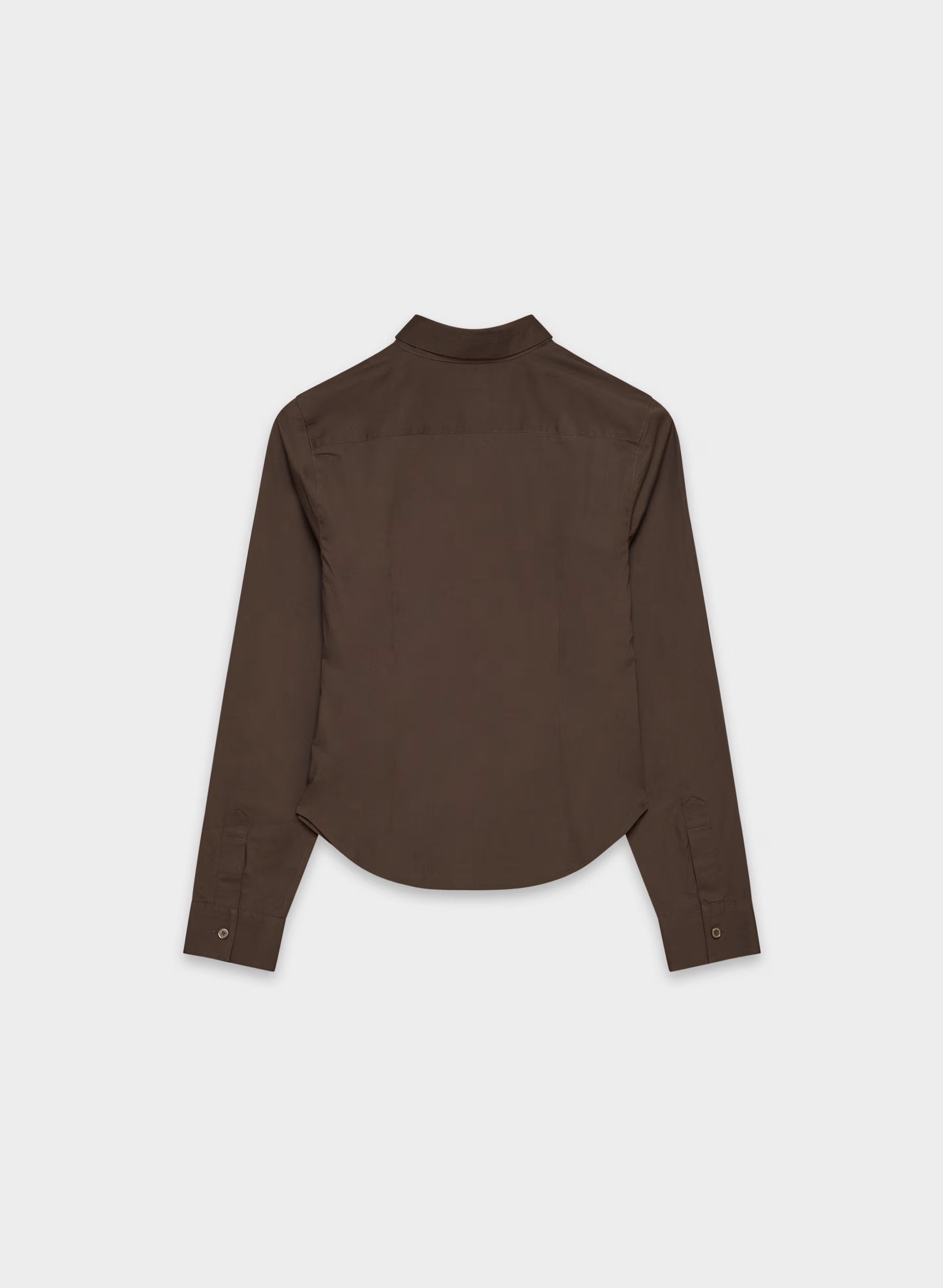 Chronicle Slim Poplin Shirt - RICH MOCHA BROWN