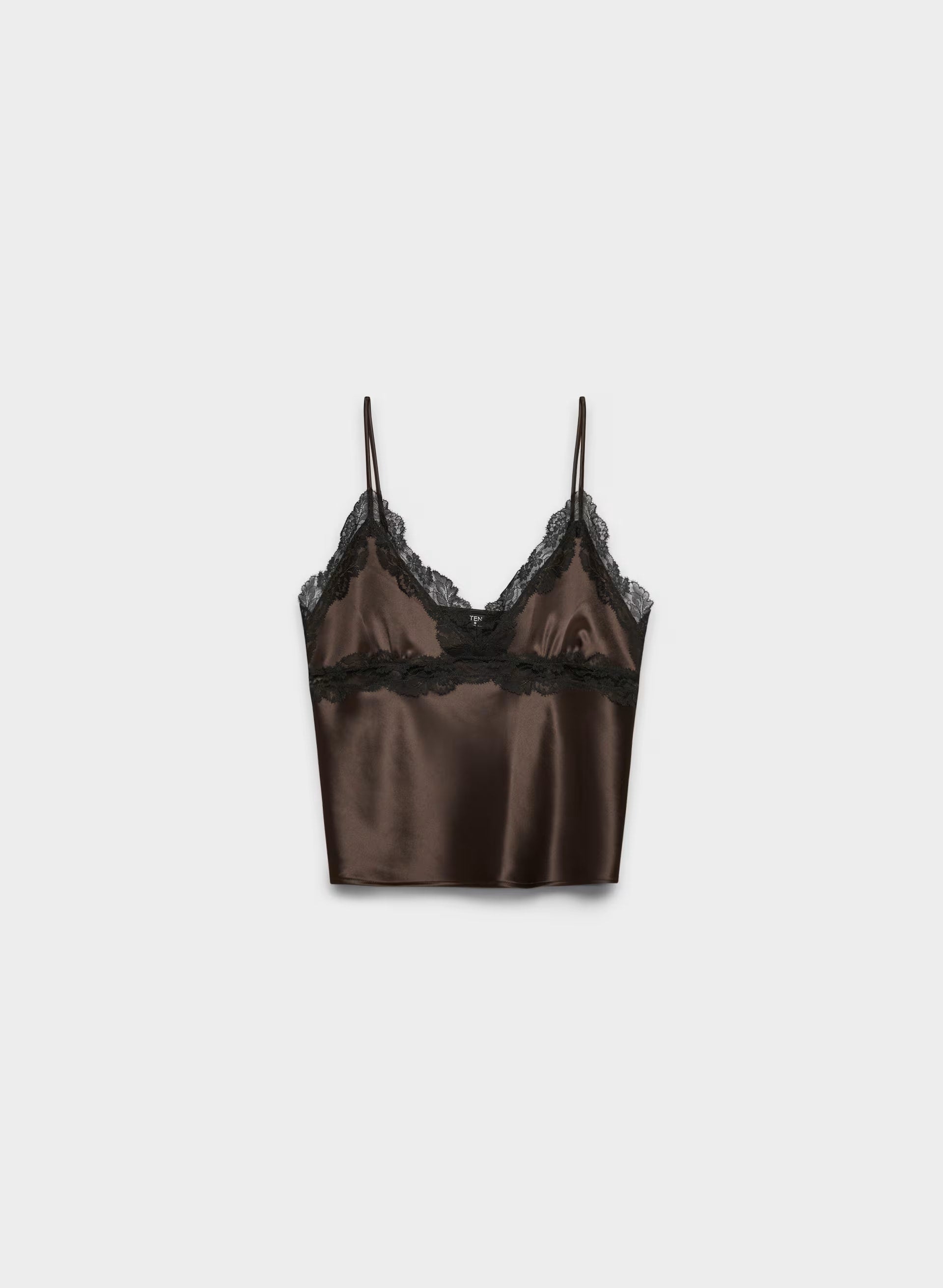 Foxtrot Satin Camisole - RICH MOCHA BROWN/BLACK