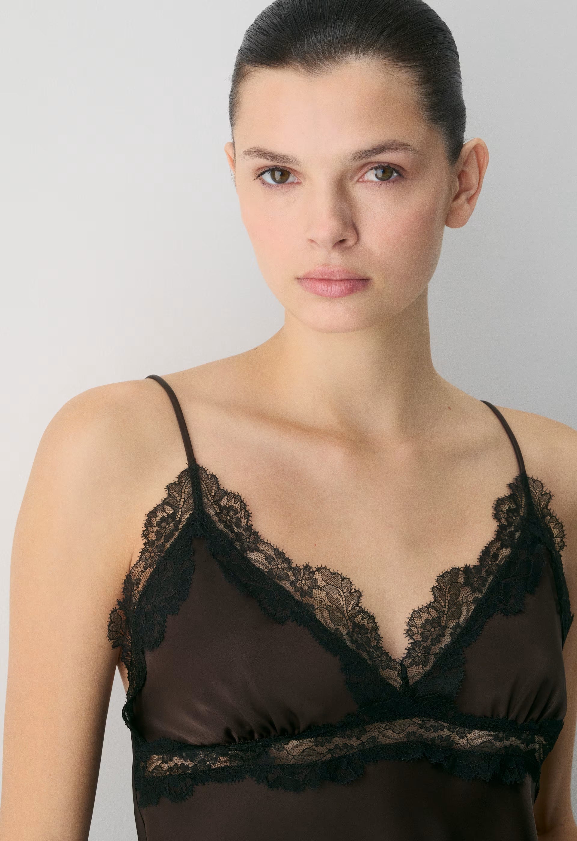 Foxtrot Satin Camisole - RICH MOCHA BROWN/BLACK