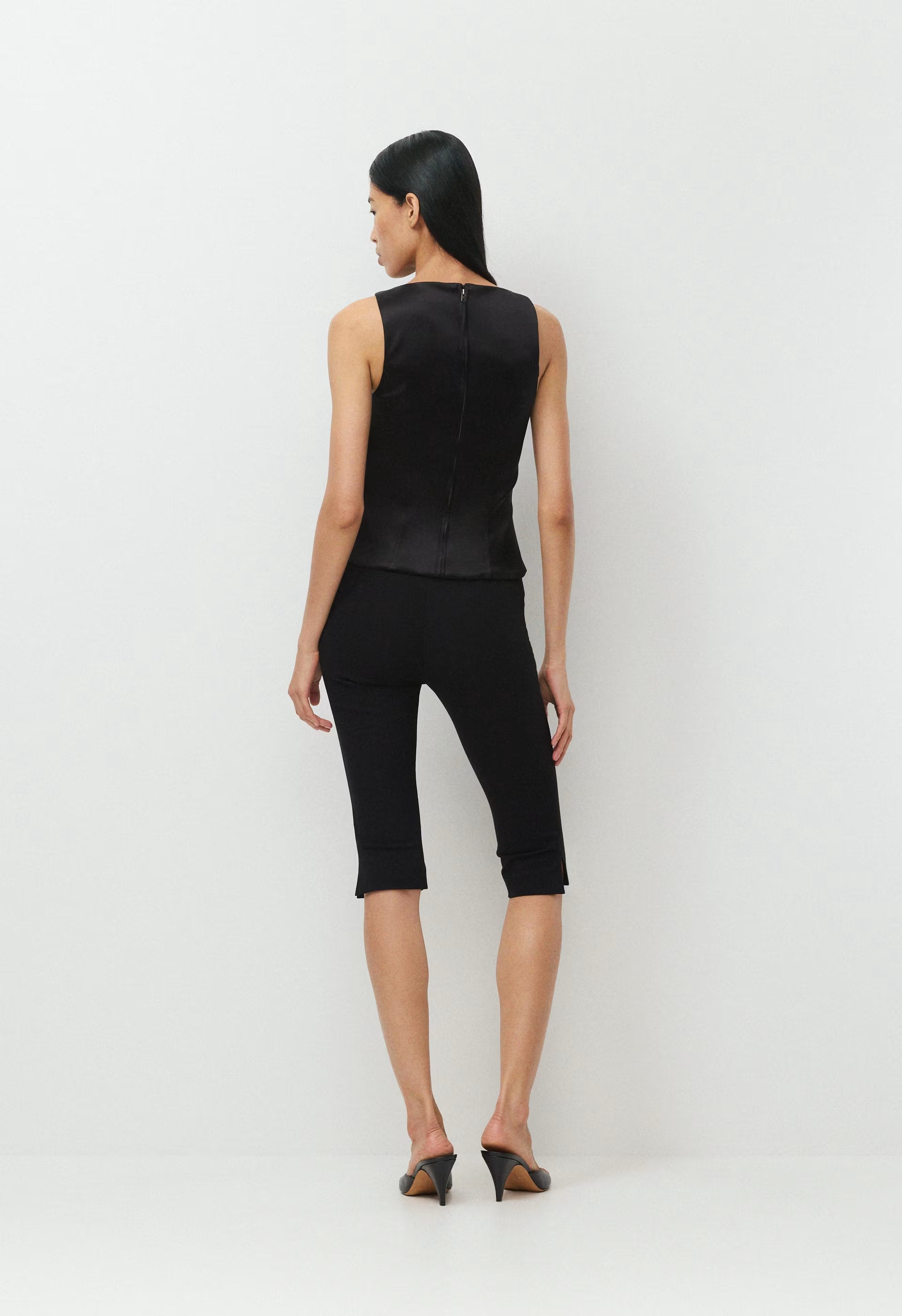 Caprice Satin Bustier - BLACK