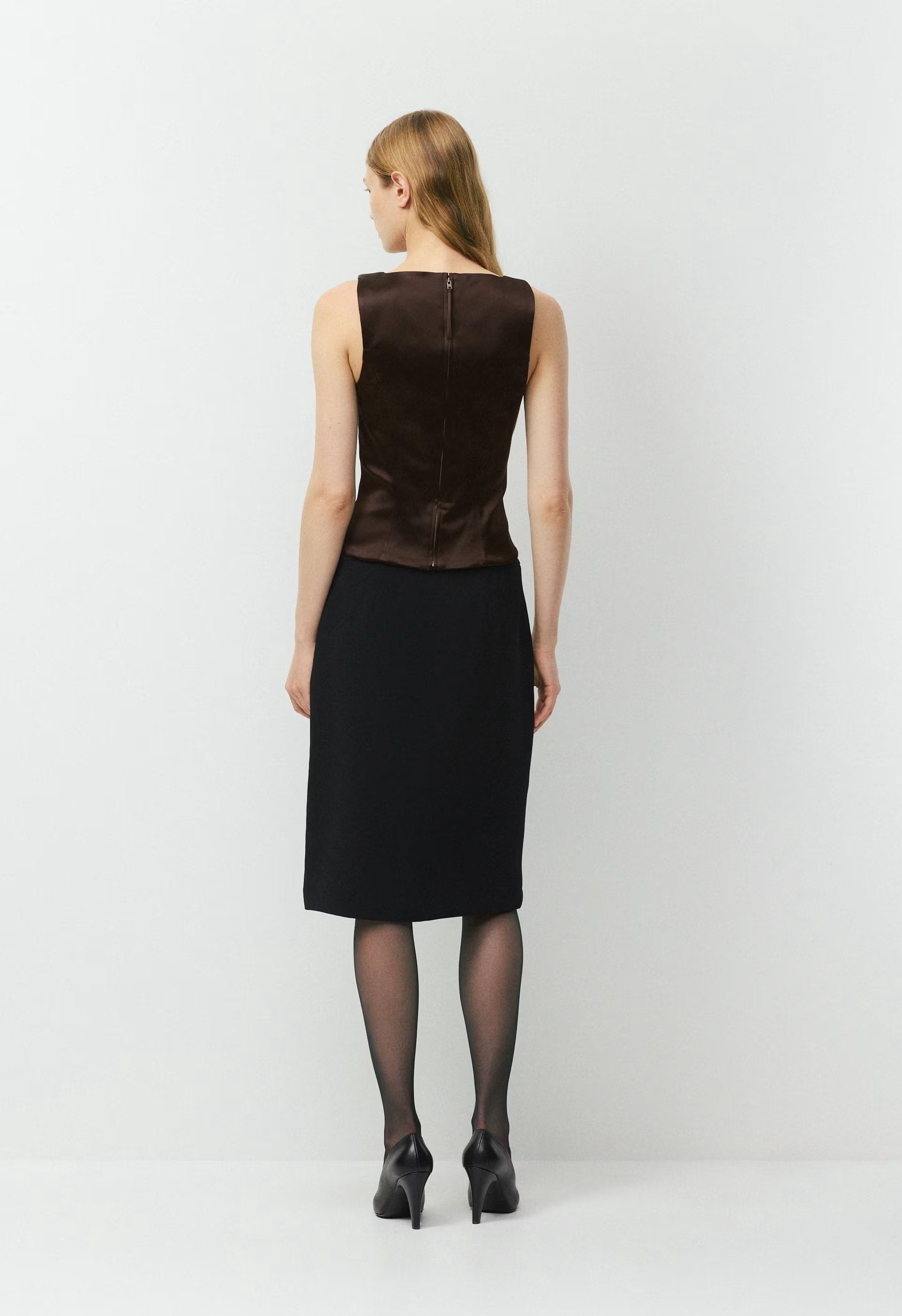 Caprice Satin Bustier - RICH MOCHA BROWN
