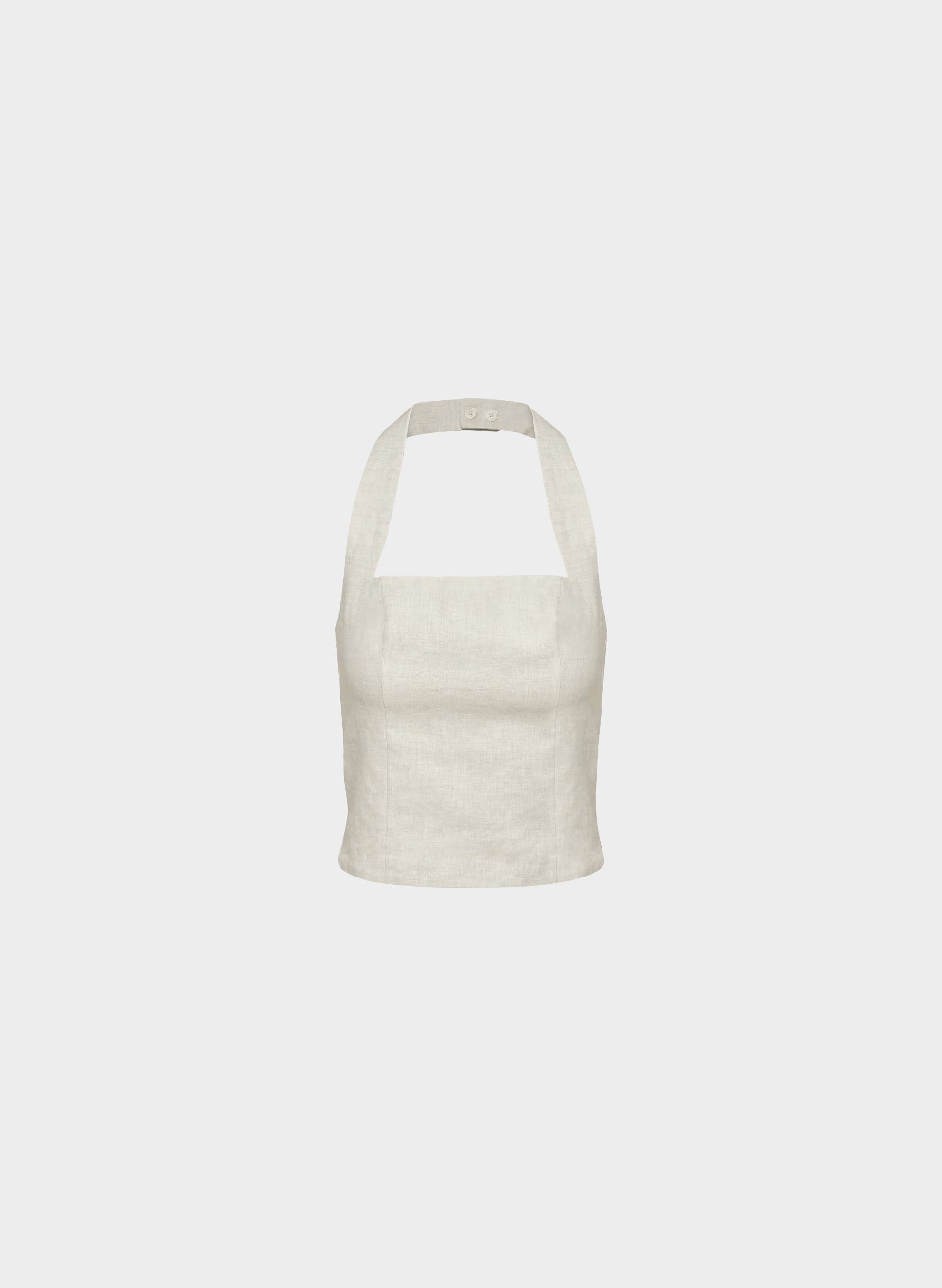 Whisper Linen Halter Top - UNDYED ECRU