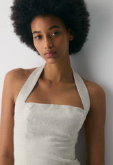 Whisper Linen Halter Top - UNDYED ECRU