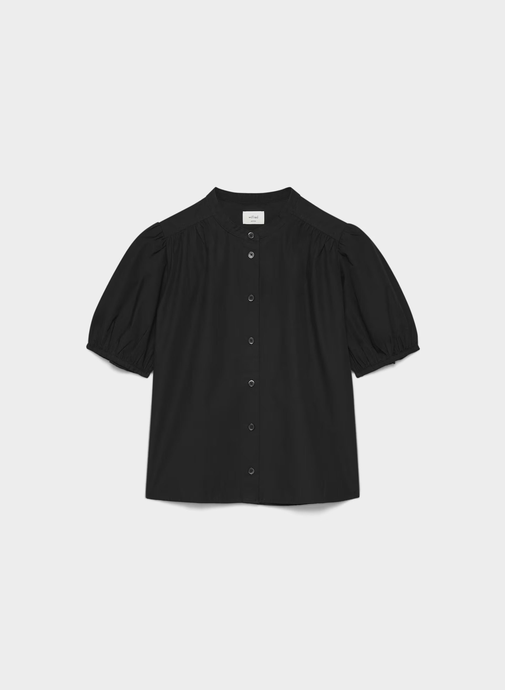 Italic Poplin Blouse - BLACK