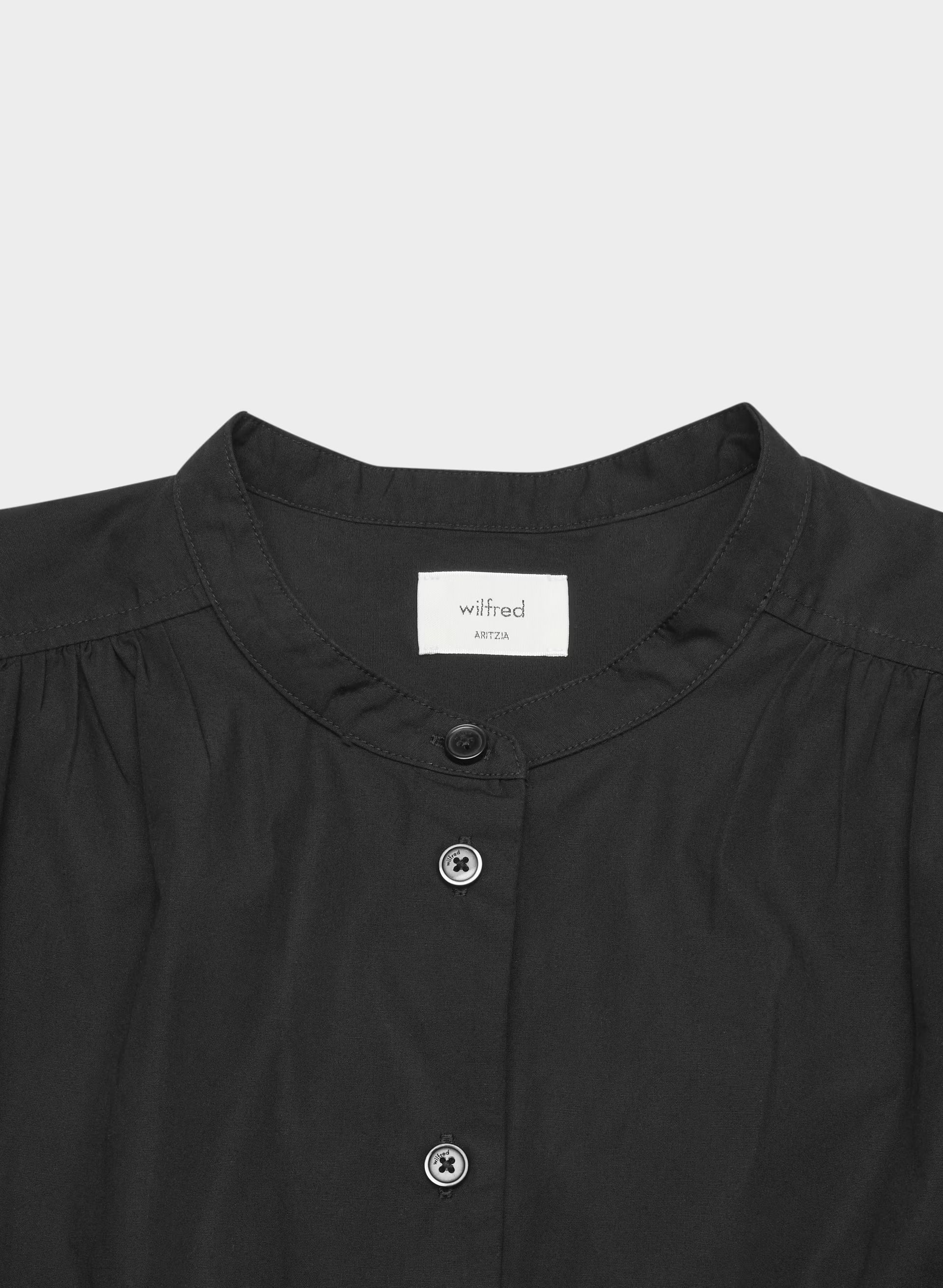 Italic Poplin Blouse - BLACK