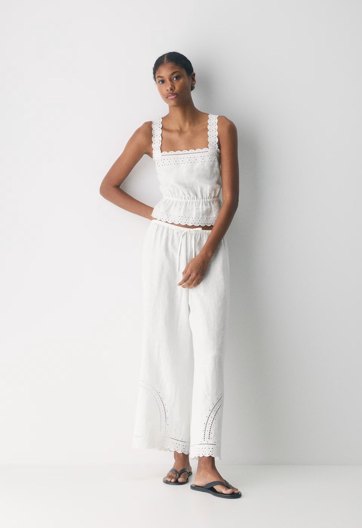 Driftline Linen Top - WHITE