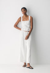Driftline Linen Top - WHITE