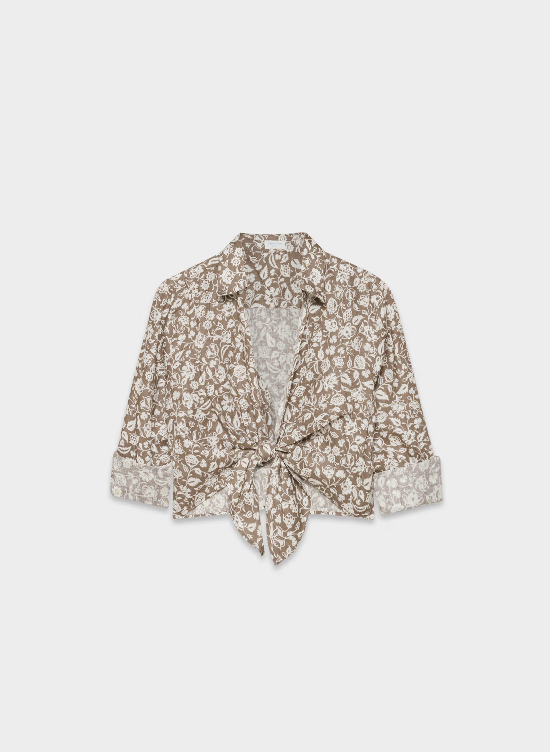 Connection Linen Blouse - FOLIO BROWN /LT BIRCH
