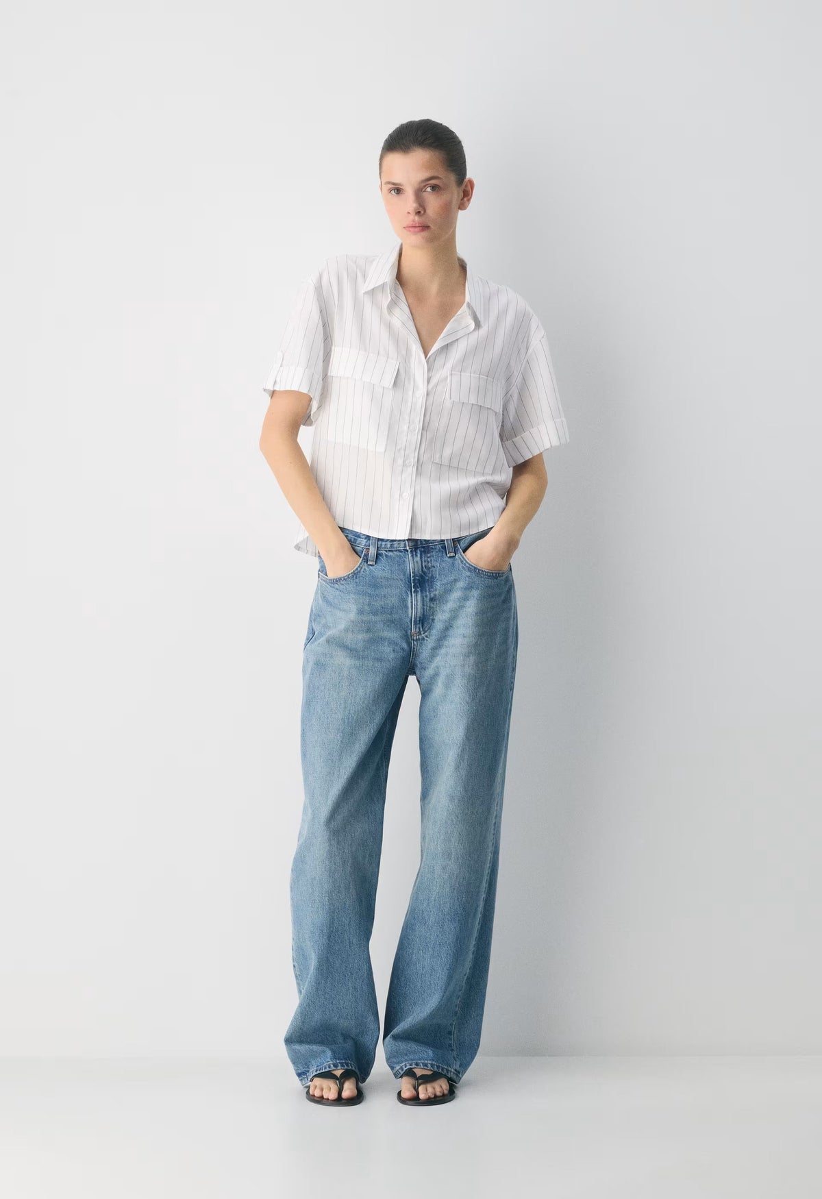 Reporter Shirt - HNDSN STRP WT/ADMIRAL