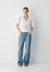 Reporter Shirt - HNDSN STRP WT/ADMIRAL