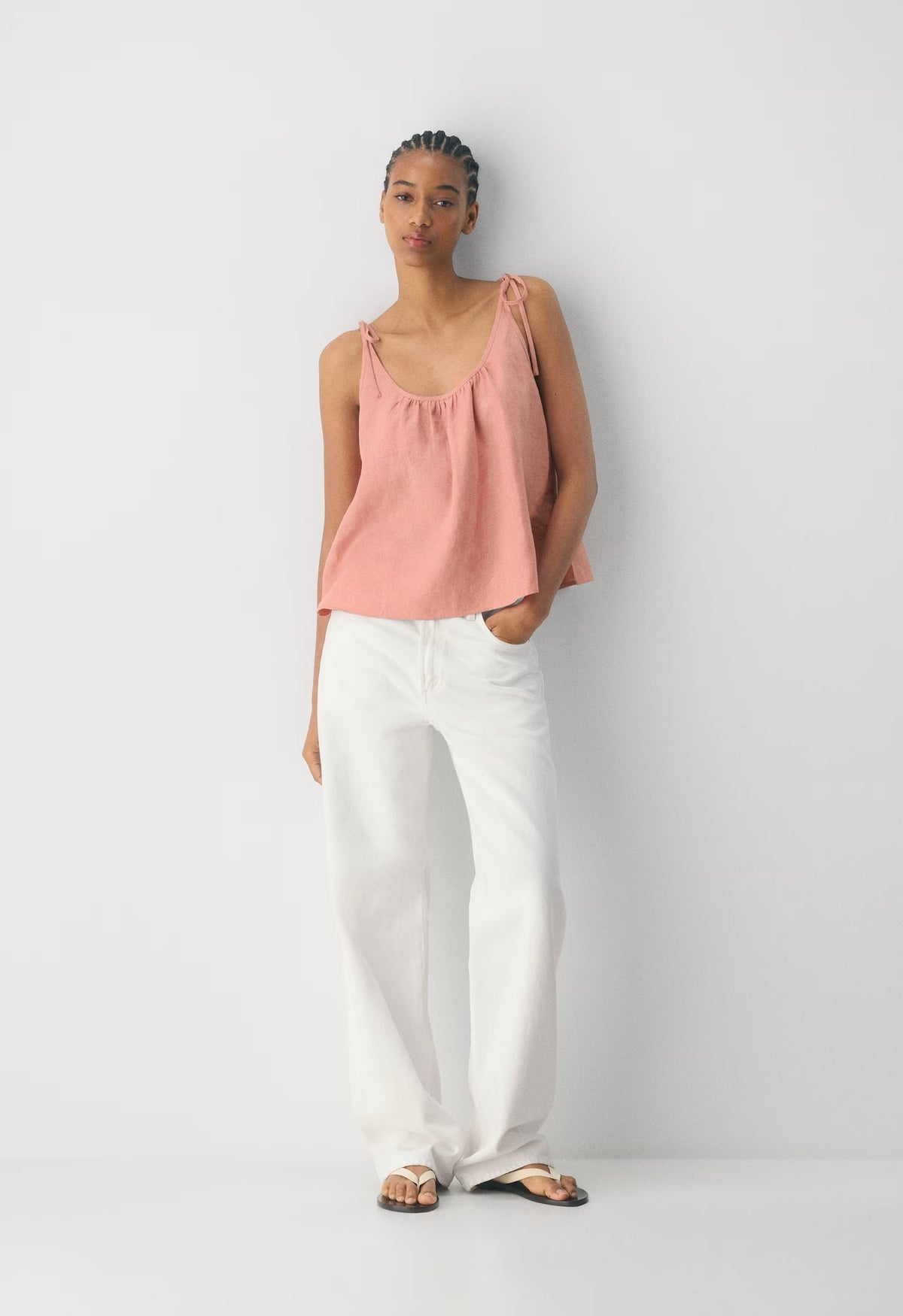 Cinque Linen Top - KILN PINK