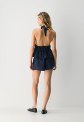 Sheila Linen Halter Top - ADMIRAL