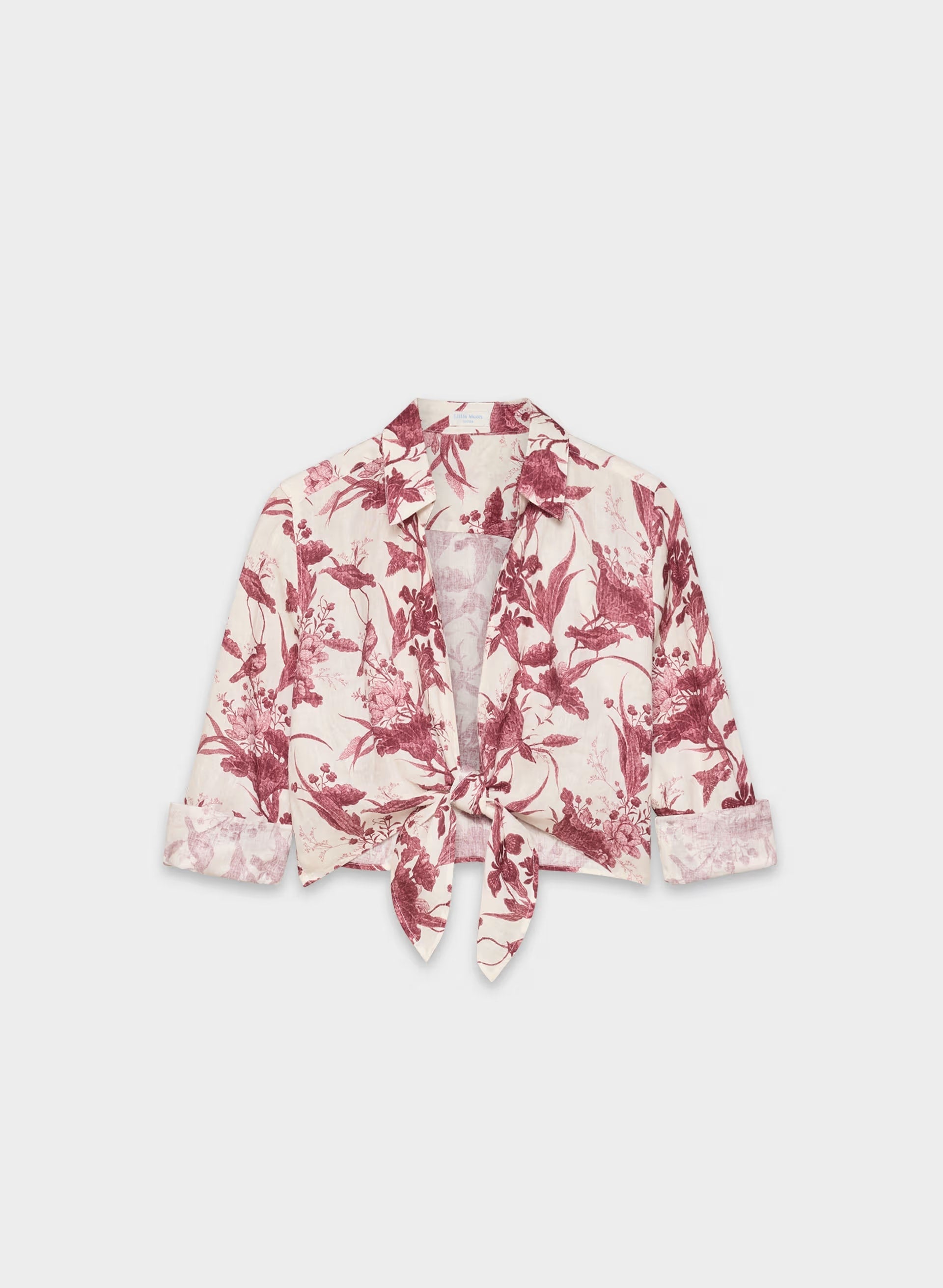 Connection Linen Blouse - BIRCH/ SPCD BRGNDY