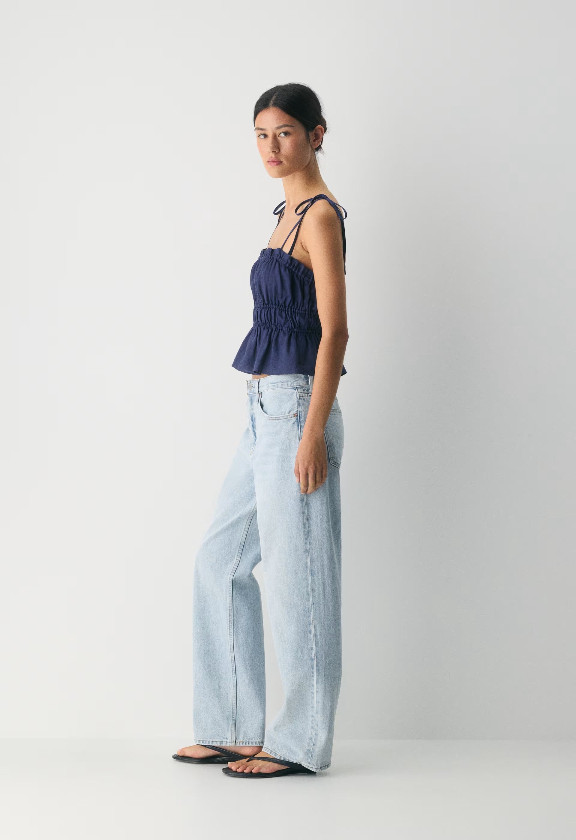 Regency Linen Camisole - HARBOUR NAVY