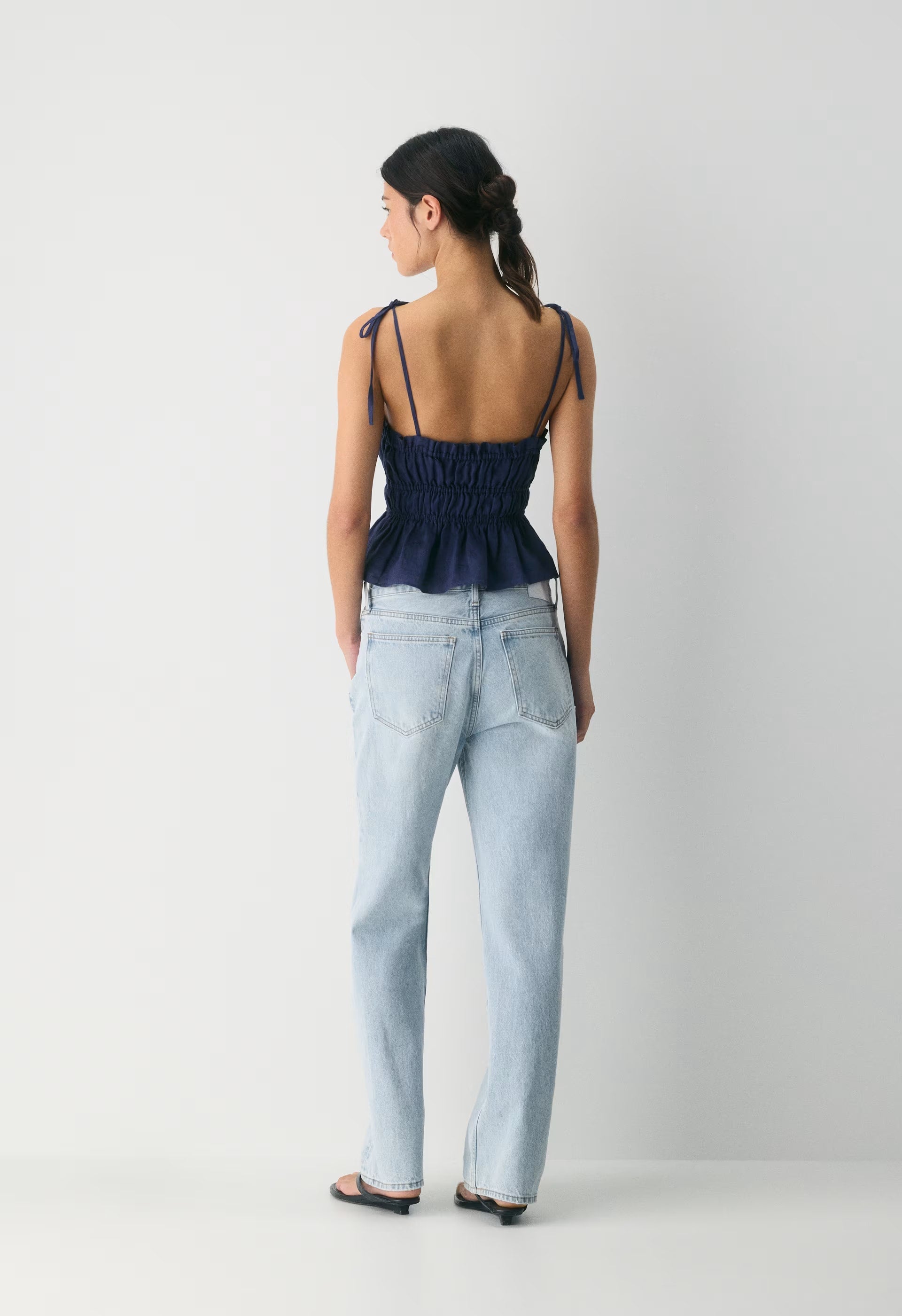 Regency Linen Camisole - HARBOUR NAVY