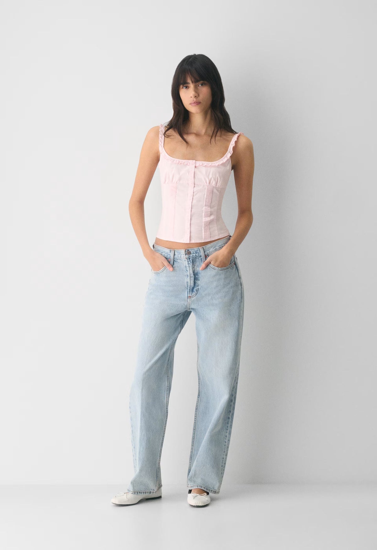 Gumdrop Poplin Top - VILLA PINK