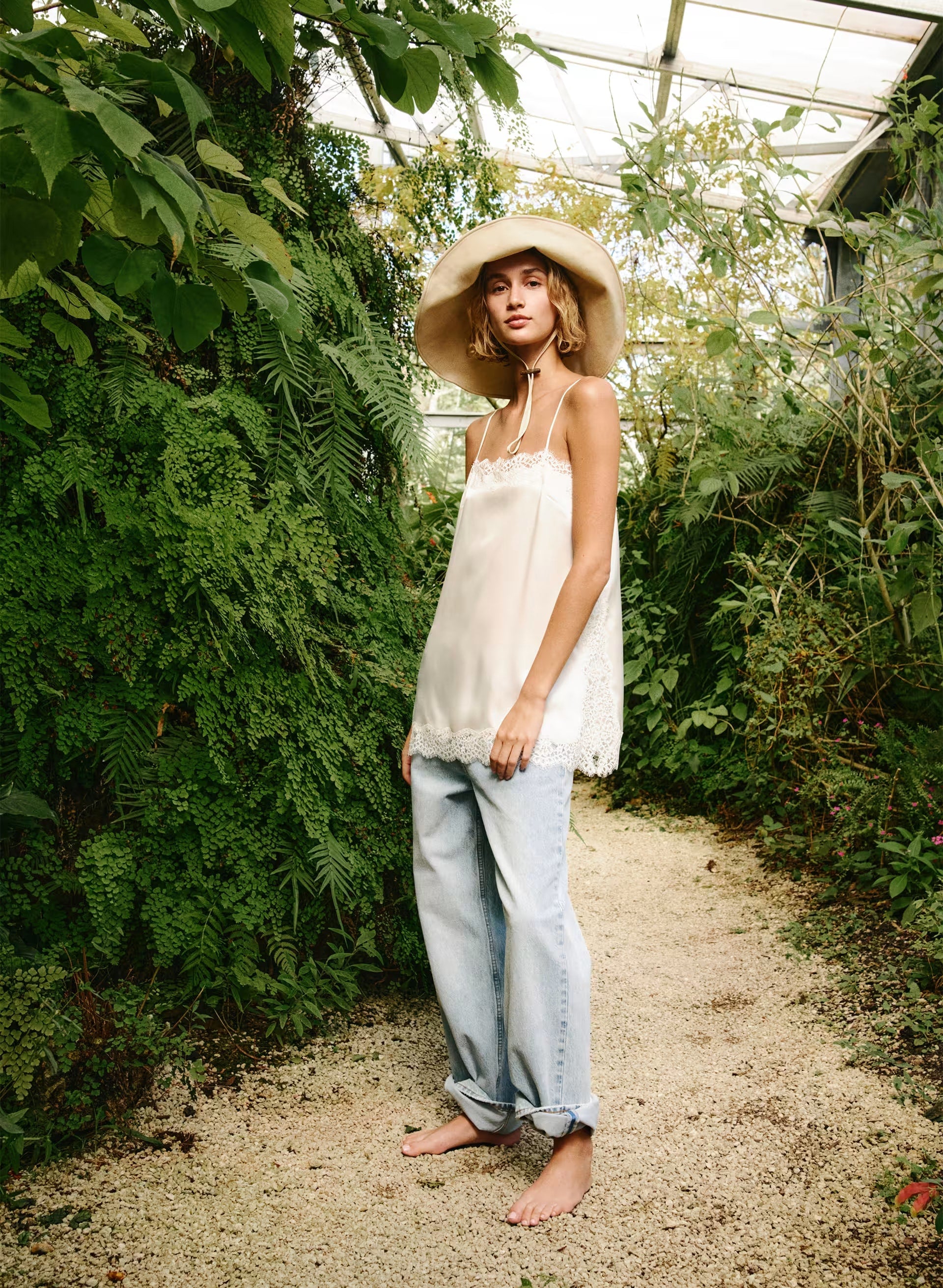 Serif Satin Camisole - LT BIRCH/ LT BIRCH