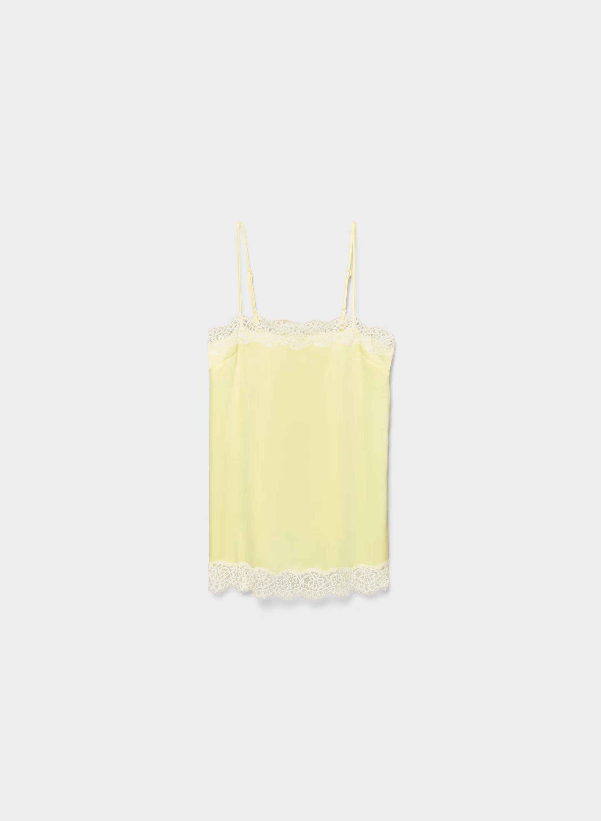 Serif Satin Camisole - LEMONADE/LIGHT BIRCH