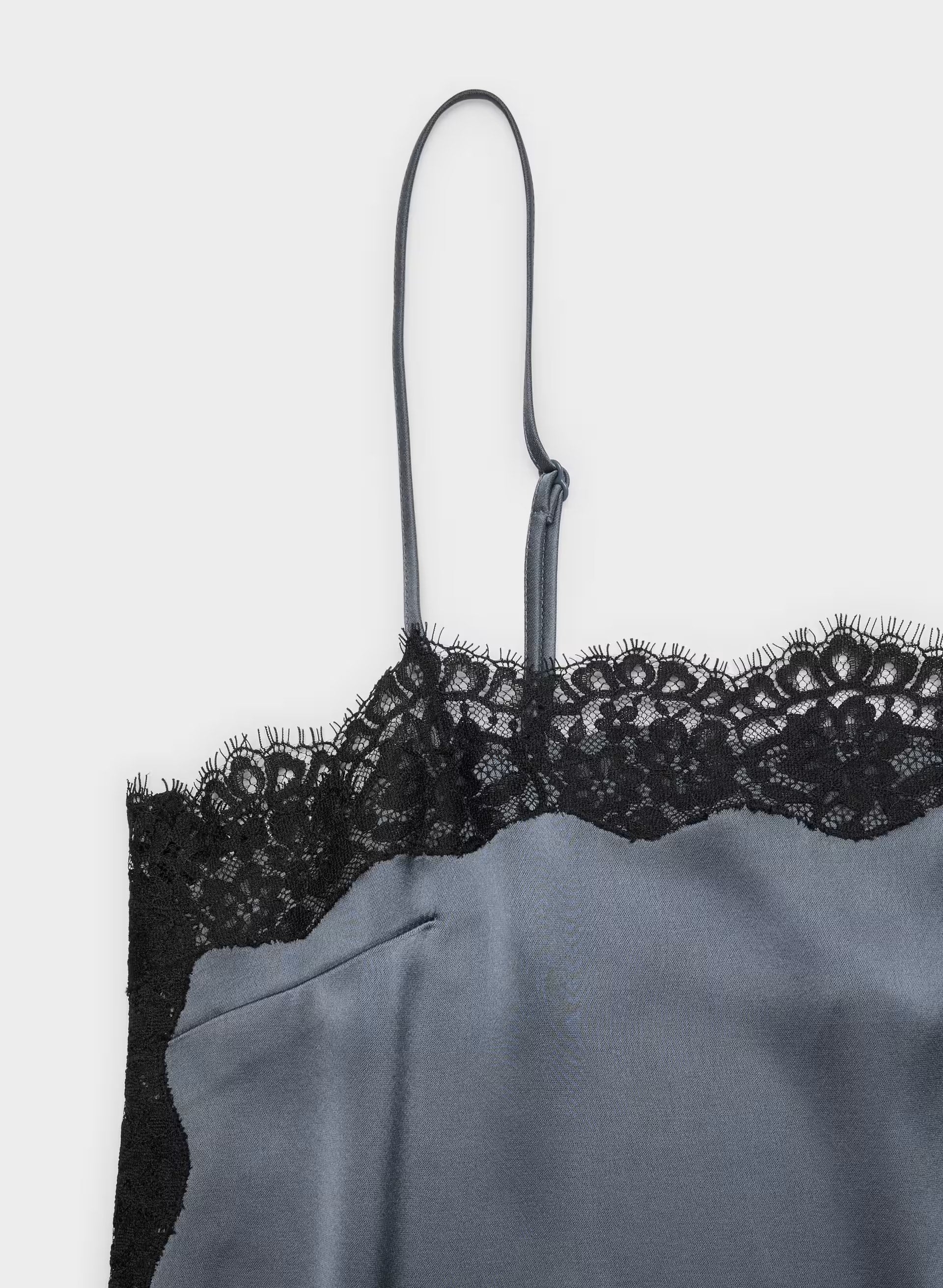 Serif Satin Camisole - VINTAGE NAVY/ BLACK