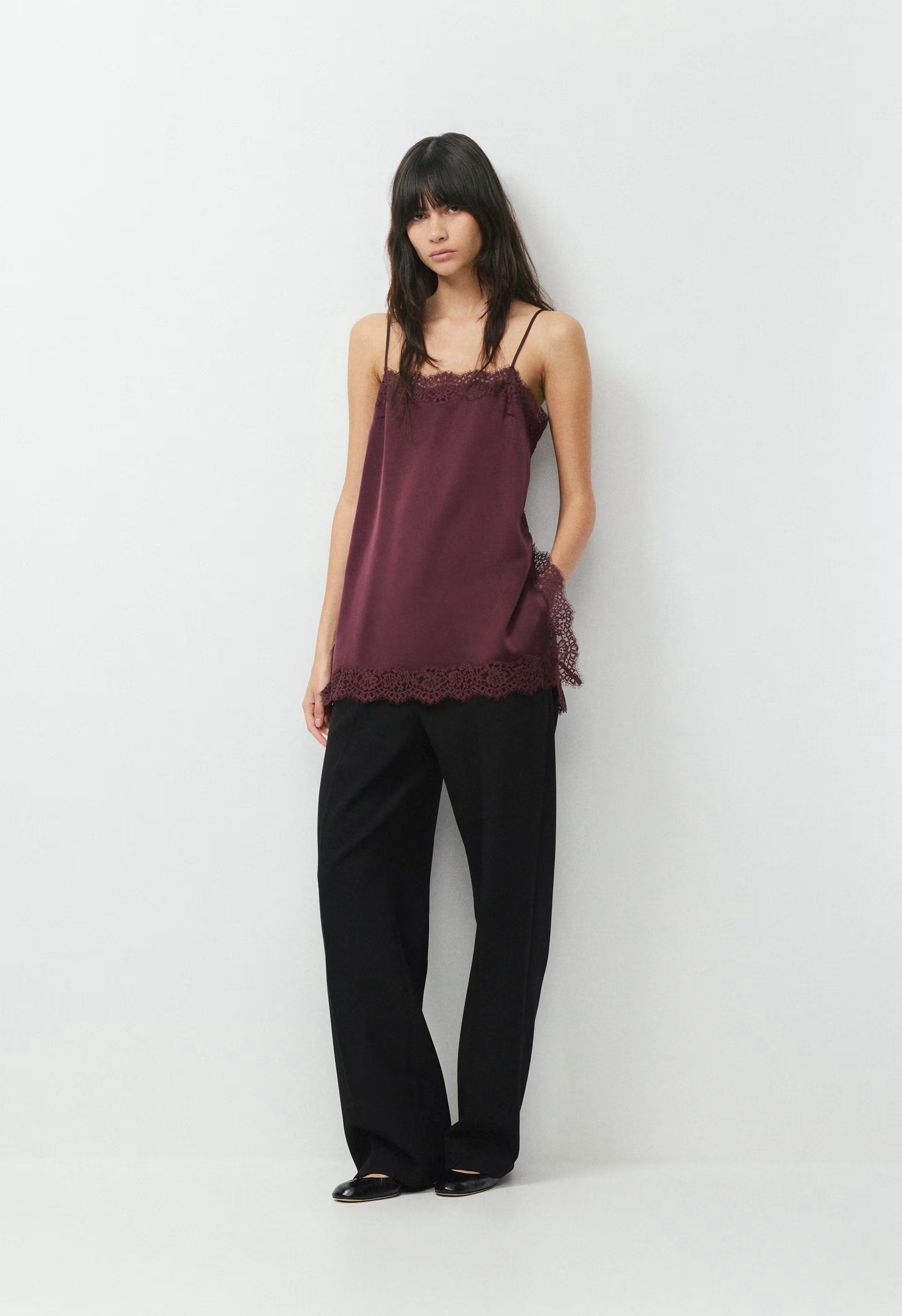 Serif Satin Camisole - CC N BROWN/CC NB BROWN