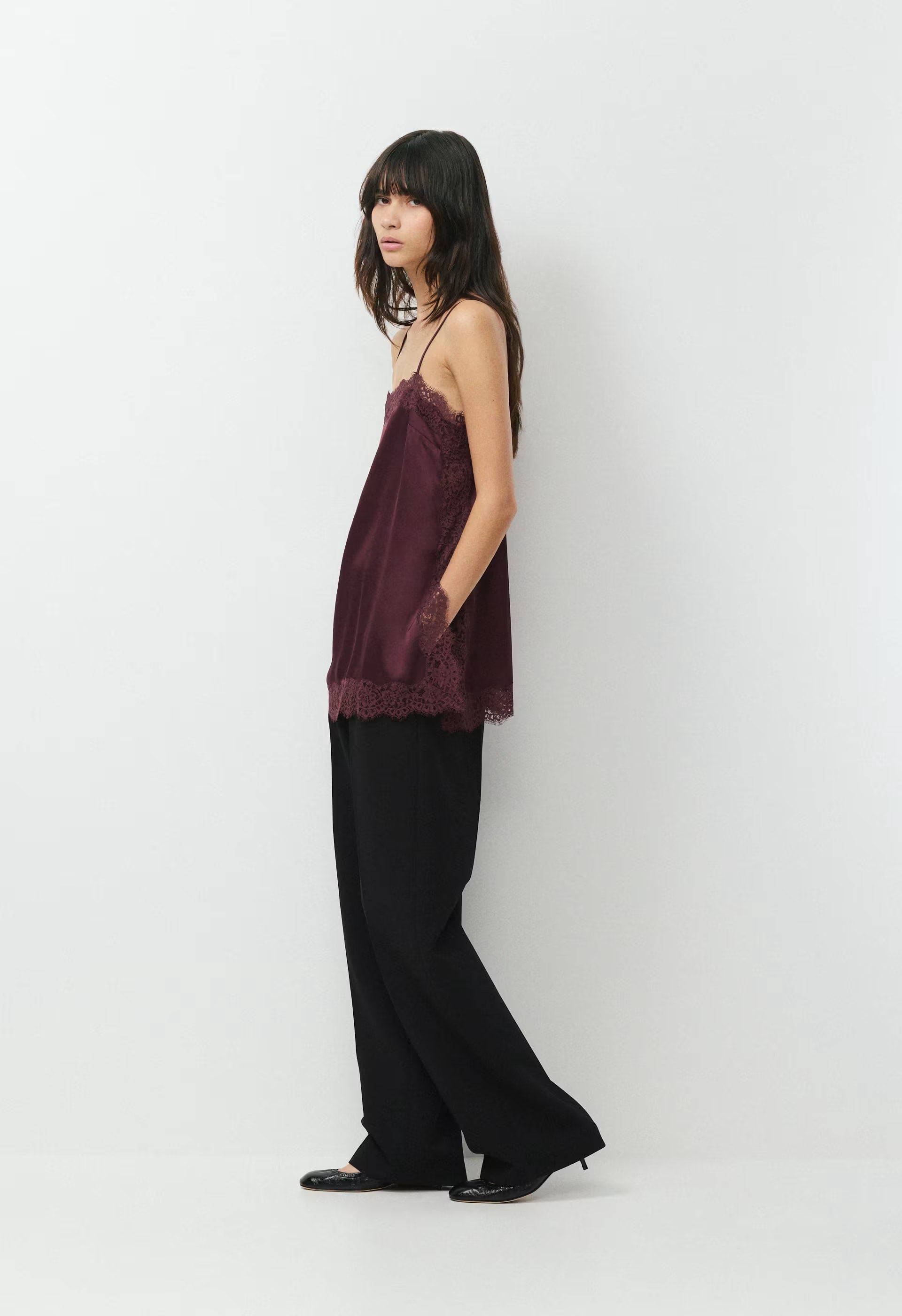 Serif Satin Camisole - CC N BROWN/CC NB BROWN