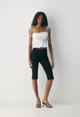 Regency Linen Camisole - HNDSN STRP WT/ADMIRAL