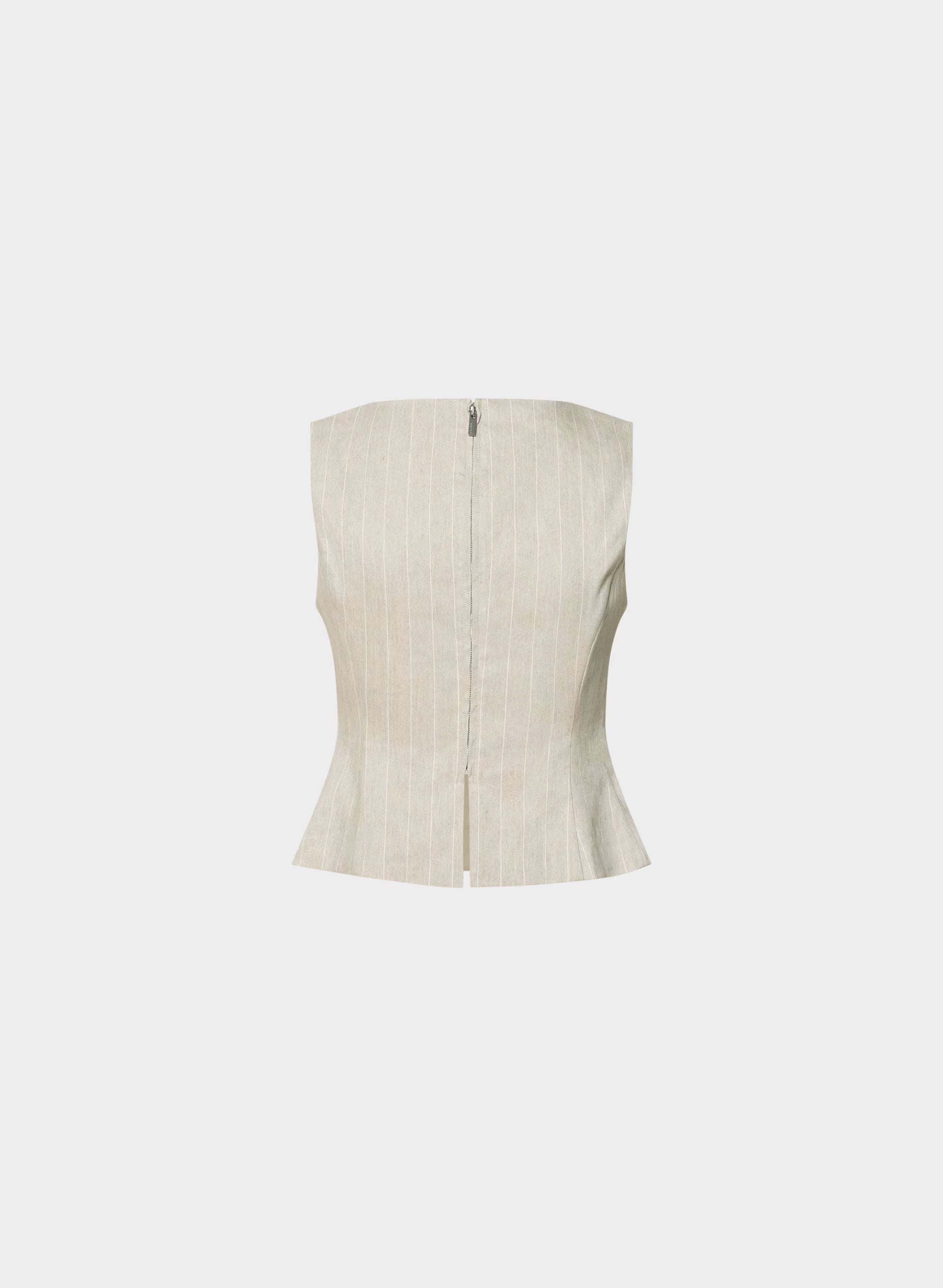 Enigma Linen Top - CBT STRP UNDYD ECR/WT