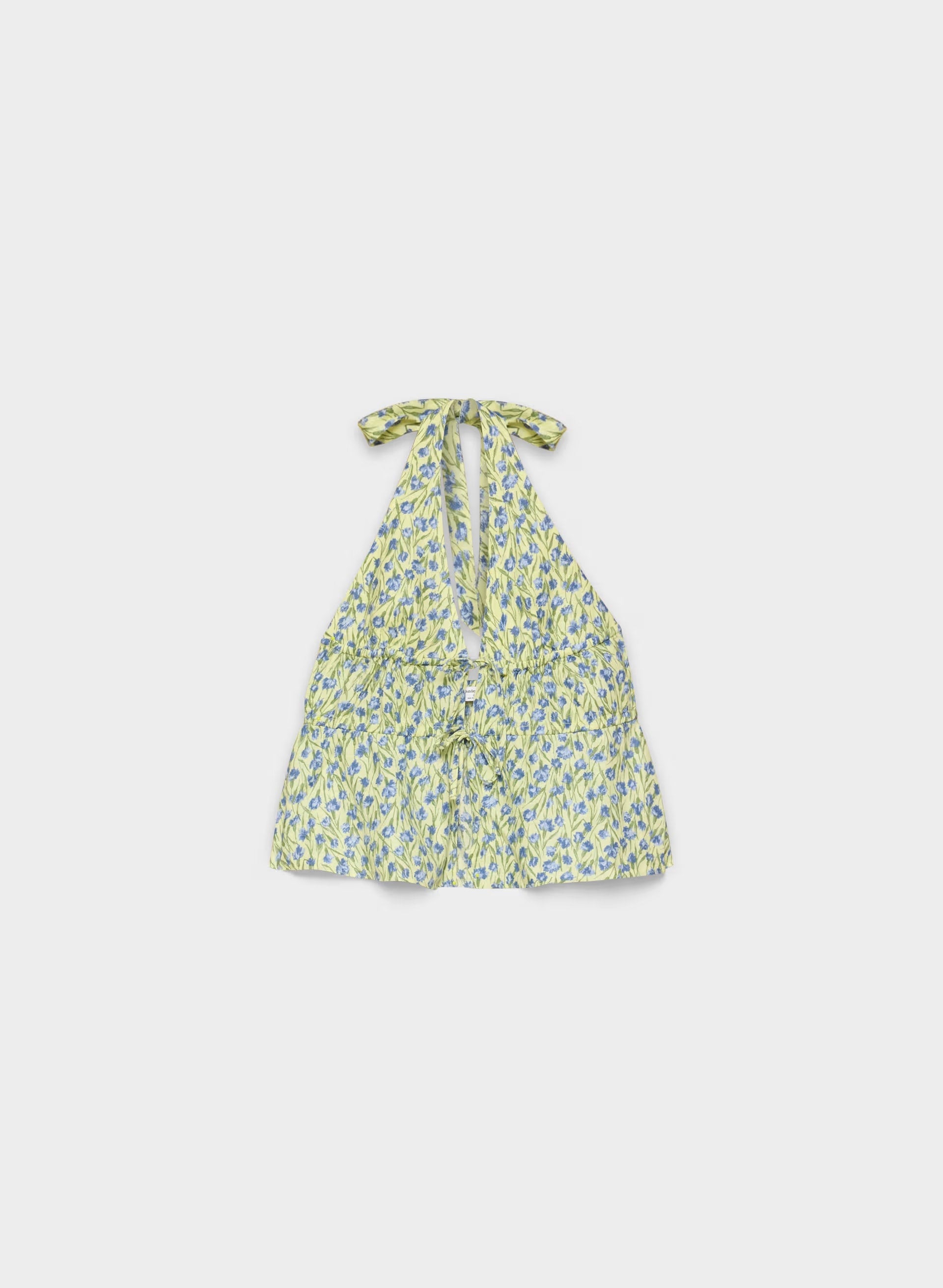 Sheila Linen Halter Top - LEMONADE/ RIPPLE BLU