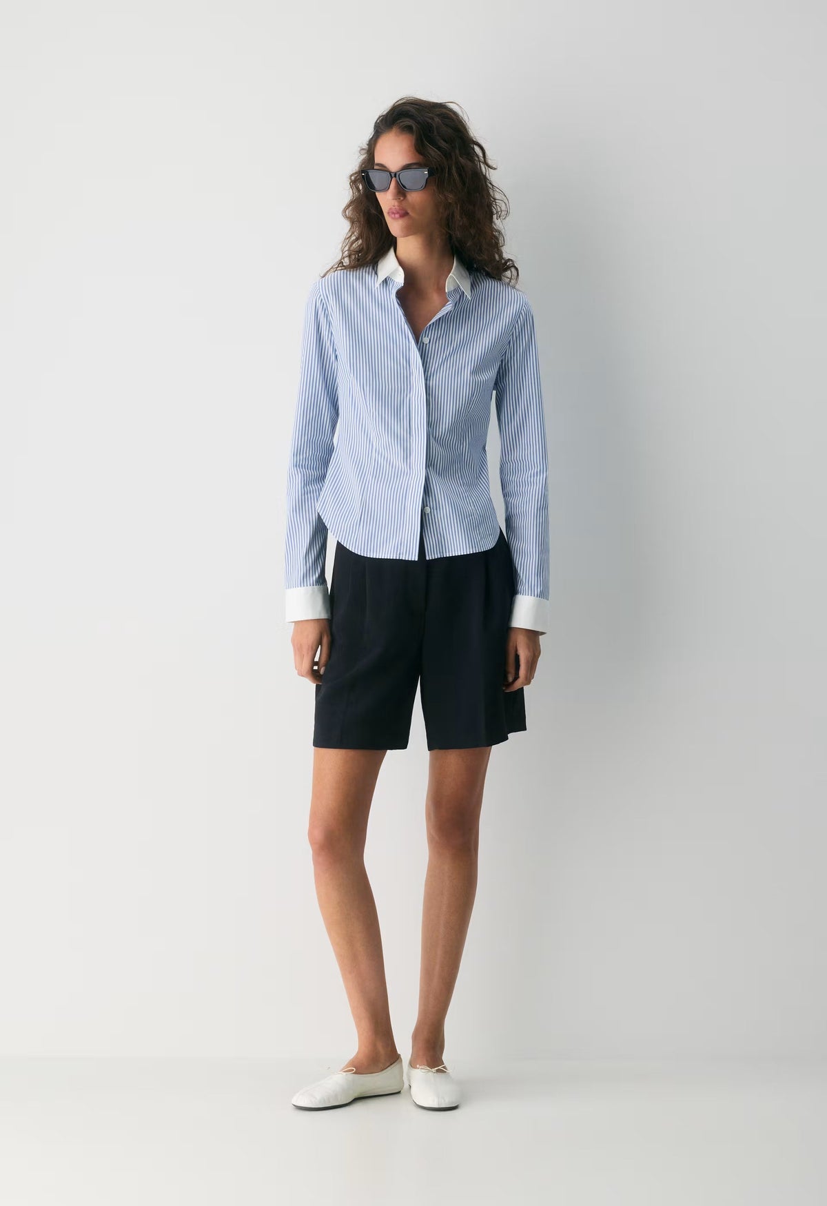 Chronicle Slim Poplin Shirt - FRNCH BL/BRT WT/BRT WT