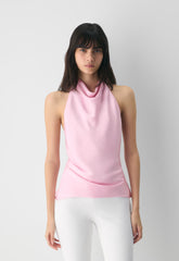 Audience Satin Halter Top - MILKSHAKE PINK