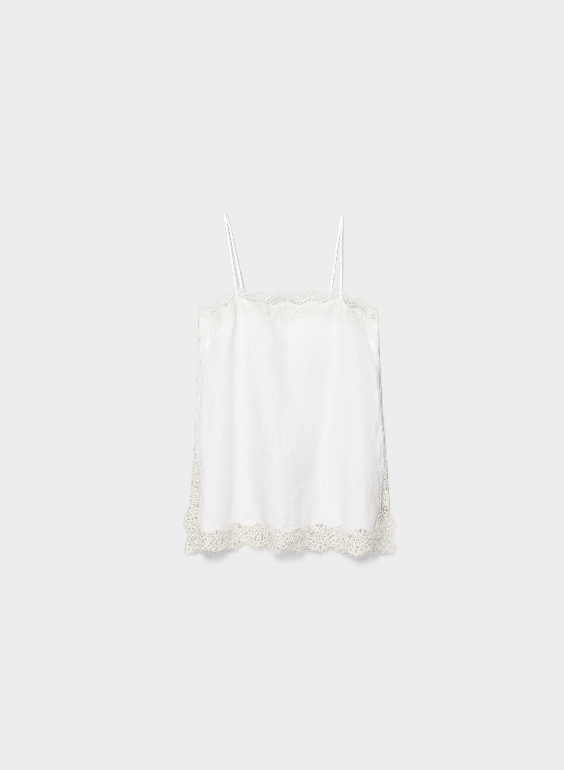 Serif Linen Camisole - WHITE/LIGHT BIRCH