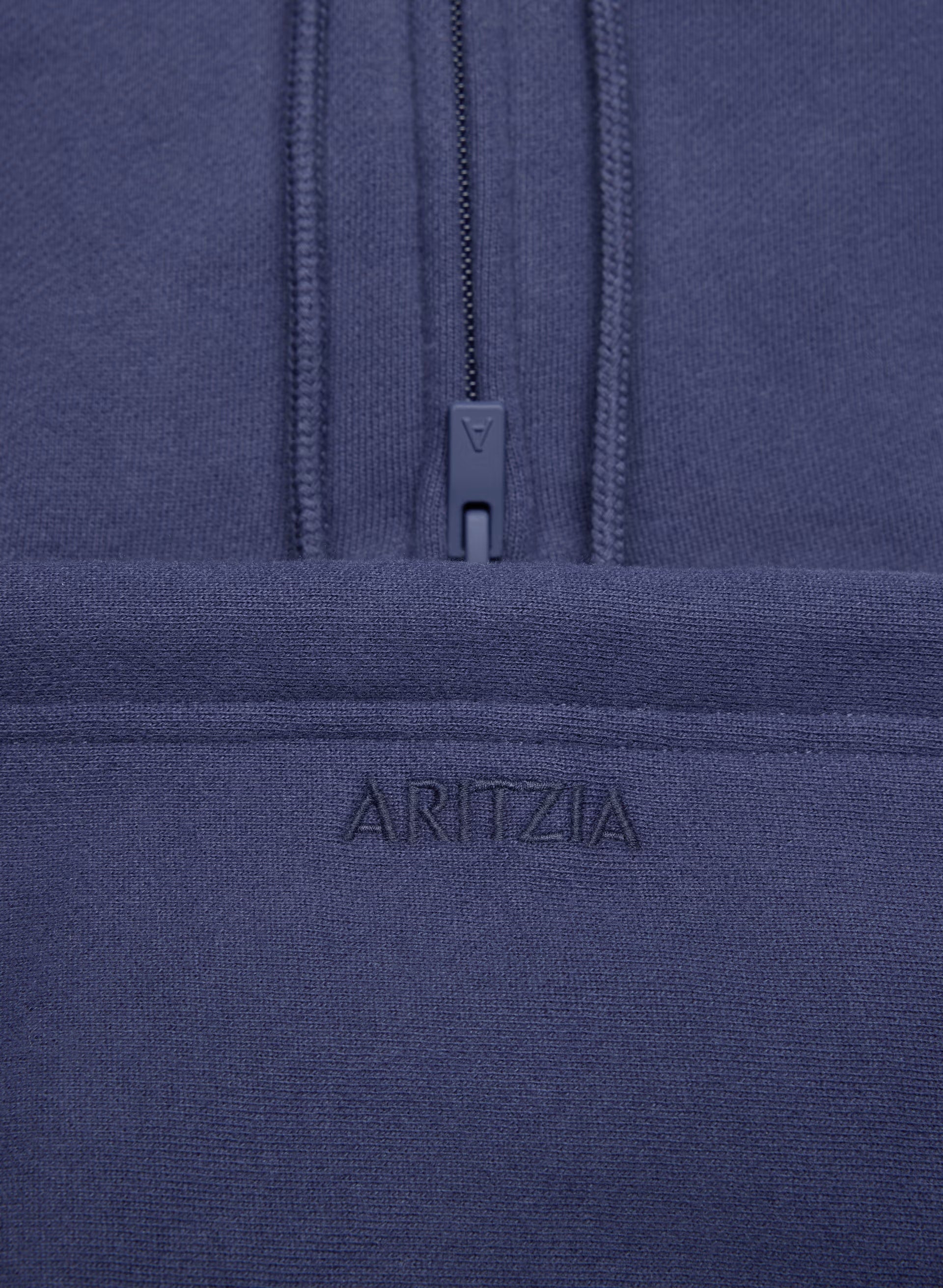 Cozy Sweatfleece Boyfriend Boxy Zip Hoodie - HARBOUR NAVY
