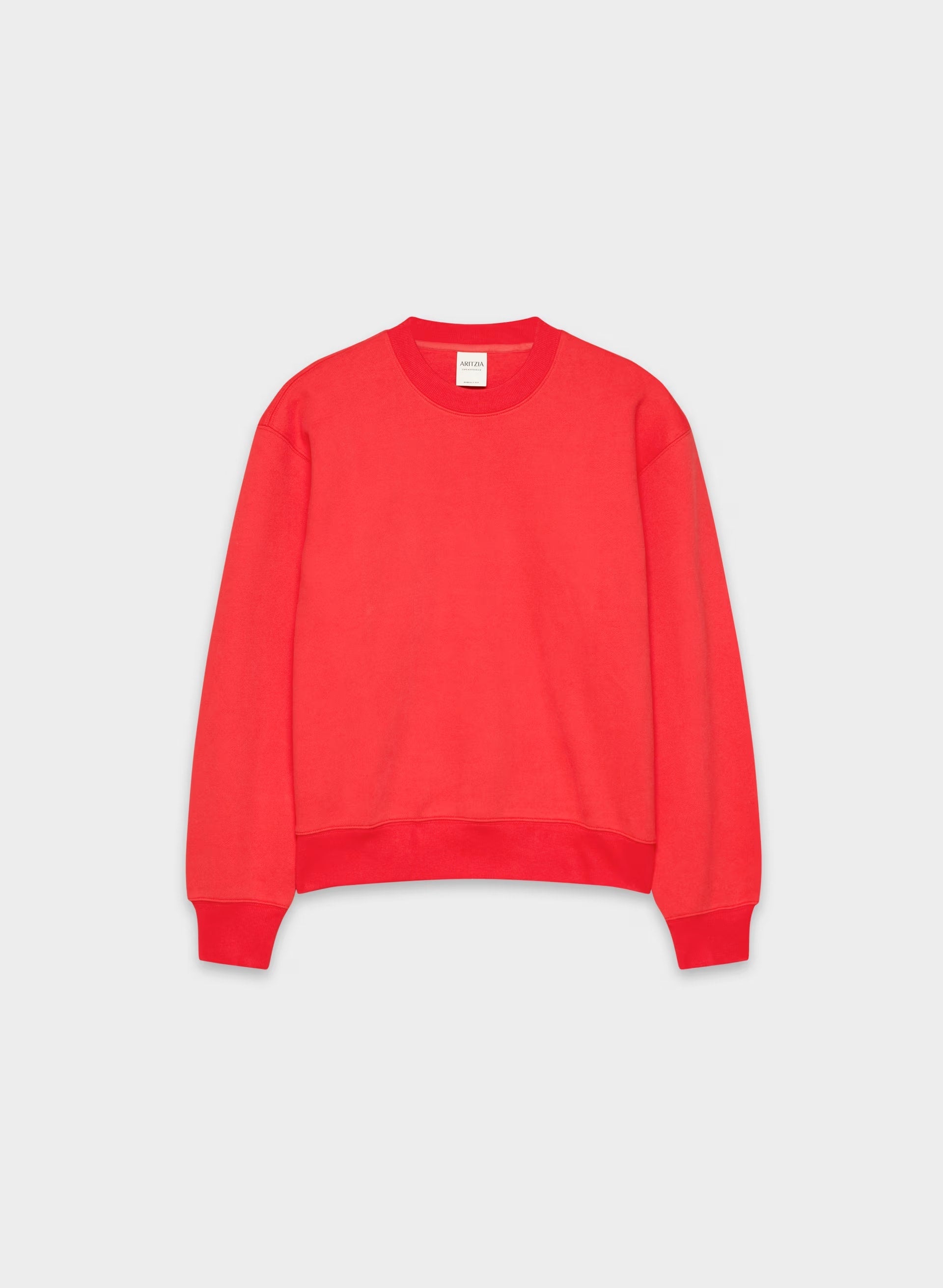 Cozy Sweatfleece Perfect Crew Sweatshirt - CHERRYBOMB RED